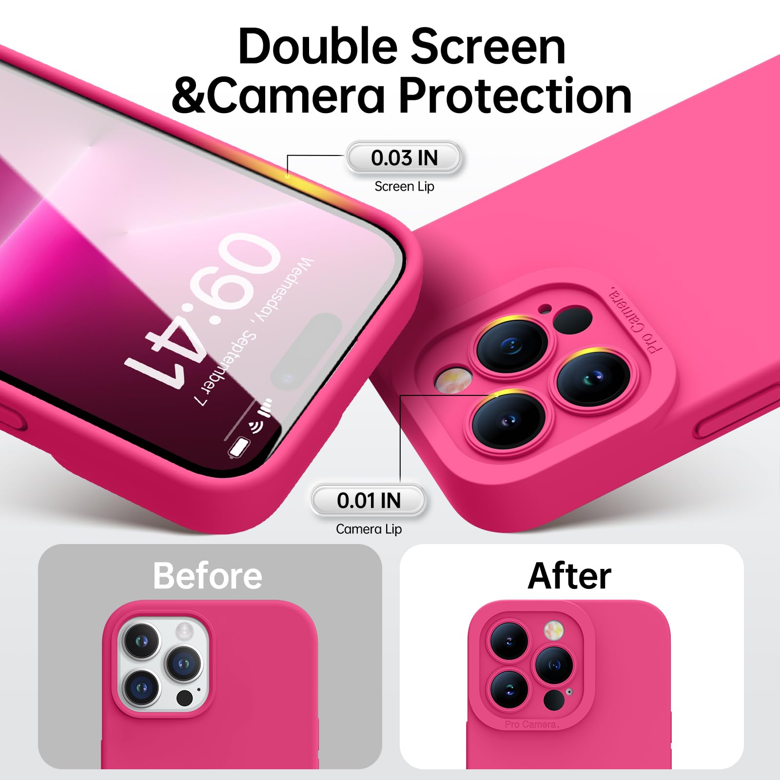 Kiresen Designed For Iphone 13 Pro Case   Upgraded Enhanced Camera Protection   Soft Microfiber Lining Inside   Liquid Silicone