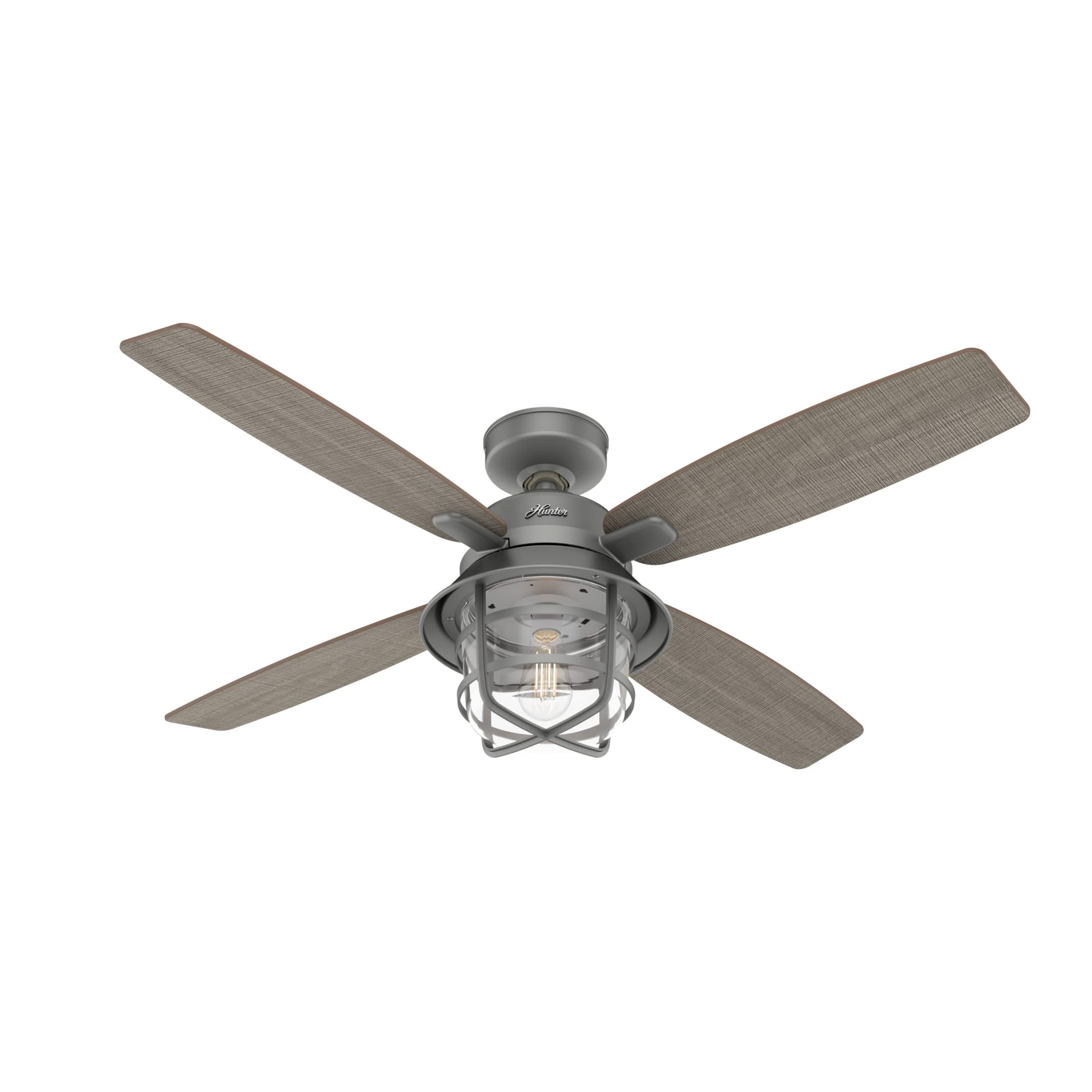 Hunter Fan Company 50390 Port Royale Ceiling Fan, 52, Matte Silver Finish