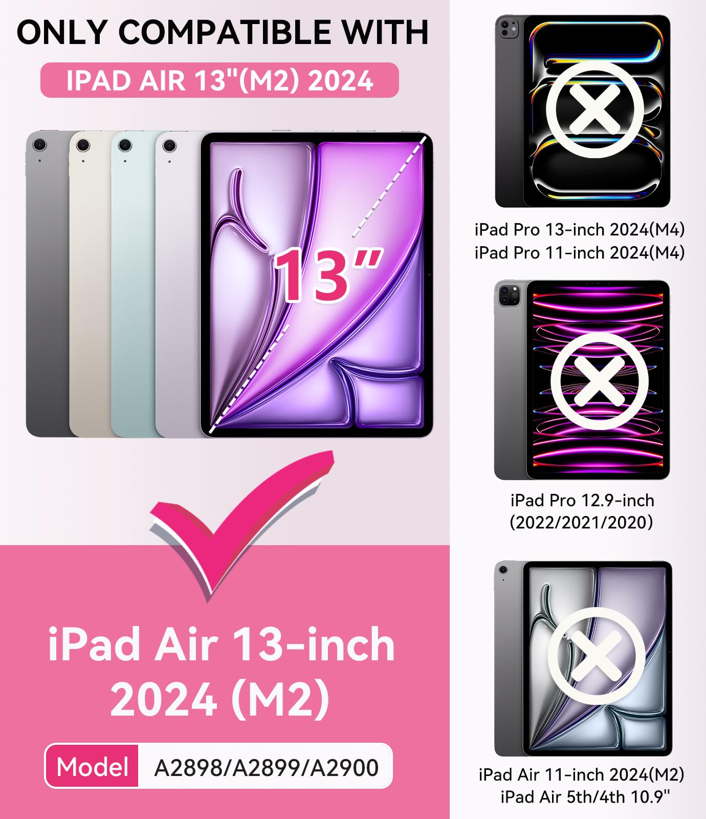 Okp Case For New Ipad Air 13 Inch M2 2024 Release, For Ipad Air 6Th Generation 13'', Heavy Duty Shockproof Rugged Air 6 Th Gen I