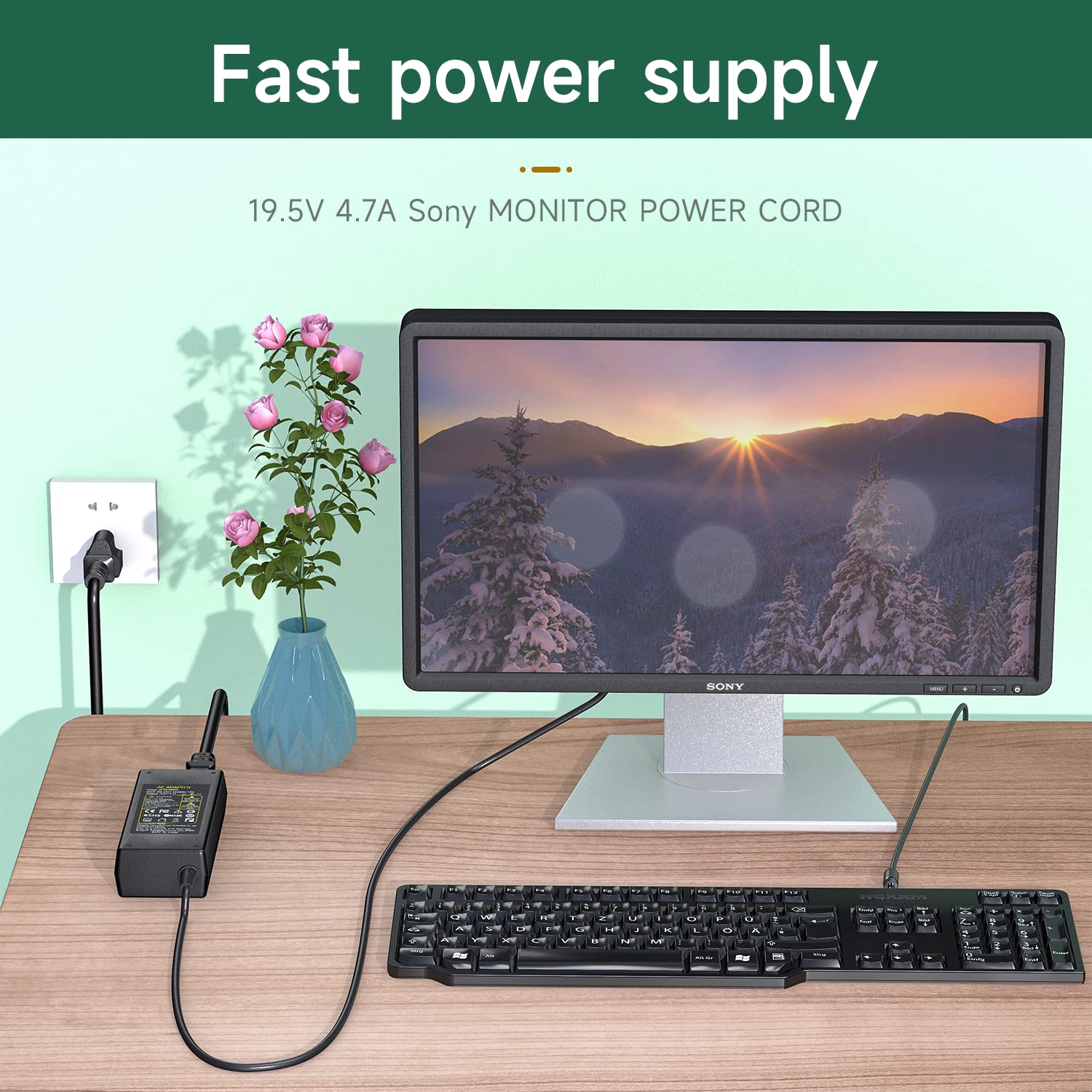 19.5V Power Cord For Sony Bravia Tv Kdl 48 Kdl 42 Kdl 40 Kdl 32 W600B Kdl 40R510C Kdl 40W600B Kdl 32W600D Kdl55W650D Kdl48W600B