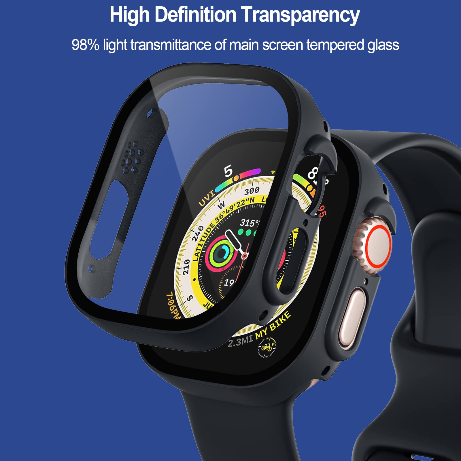 Charlam Compatible With Apple Watch Ultra Screen Protector 49Mm Iwatch Case, 3 Pack Full Protective Ultra Thin Hard Pc Bumper Sc