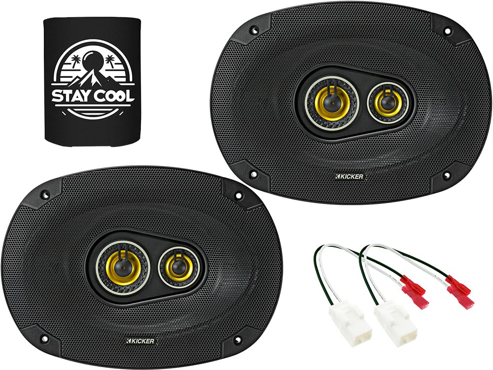 KICKER Speakers 6x9 inch for RAM 1500/2500/3500 2013-2023 Upgrade Kit - Pair of CS Series with Harness, Car Audio Front or Rear