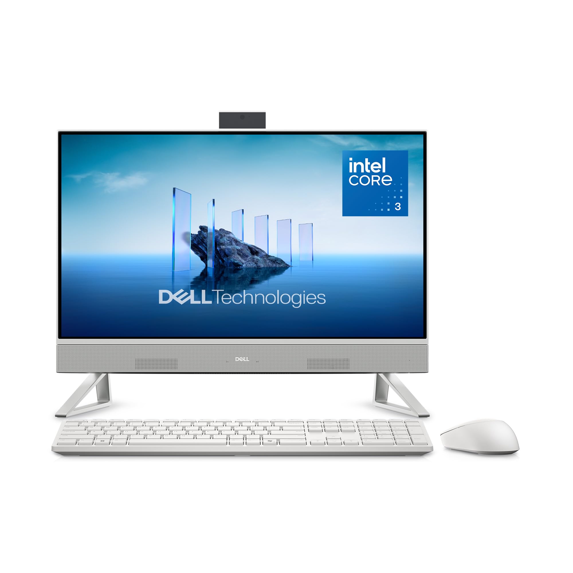 Dell 24 All-in-One Desktop ec24250-23.8-inch FHD Display, Intel Core 3 Processor 100U, Intel Graphics, 8GB DDR5 RAM, 512GB SSD, 