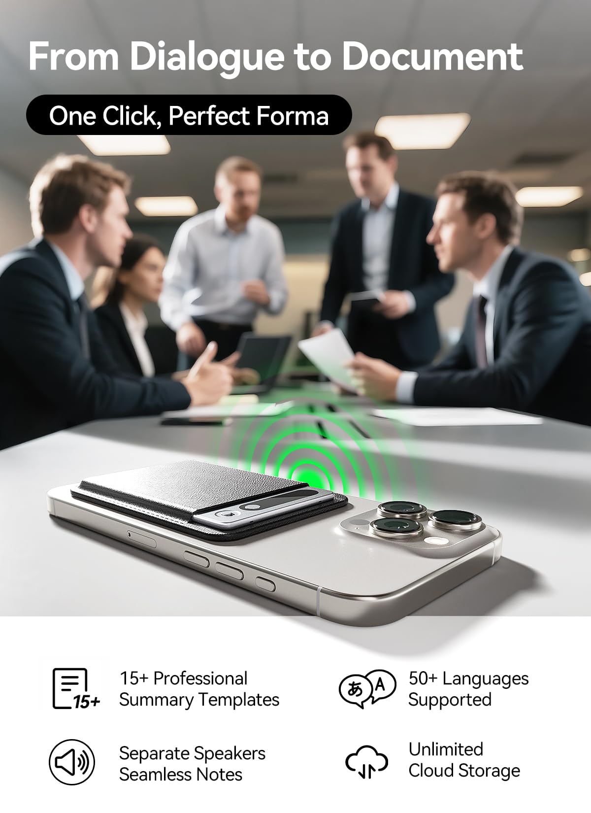 Ai Voice Recorder With App Control, Advanced Ai Technology For Transcription & Summarization, 64Gb Memory, Magnetic Case, Suppor