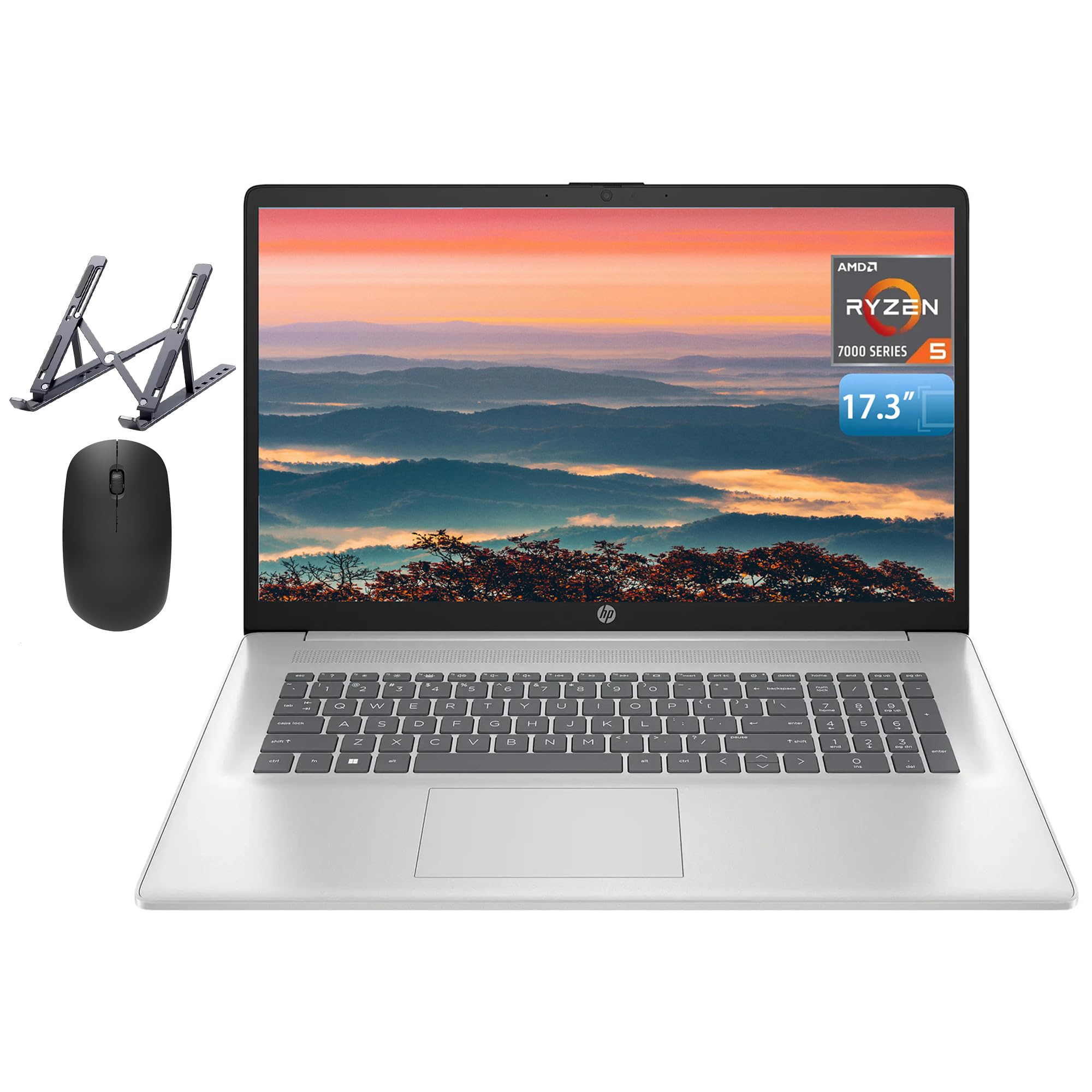 HP 17 Laptop, 17.3 FHD Display, 32GB RAM, 1TB SSD, AMD Ryzen 5 Processor(Beats i7-1165G7, Up to 4.3GHz), Webcam, Numeric Keypad,