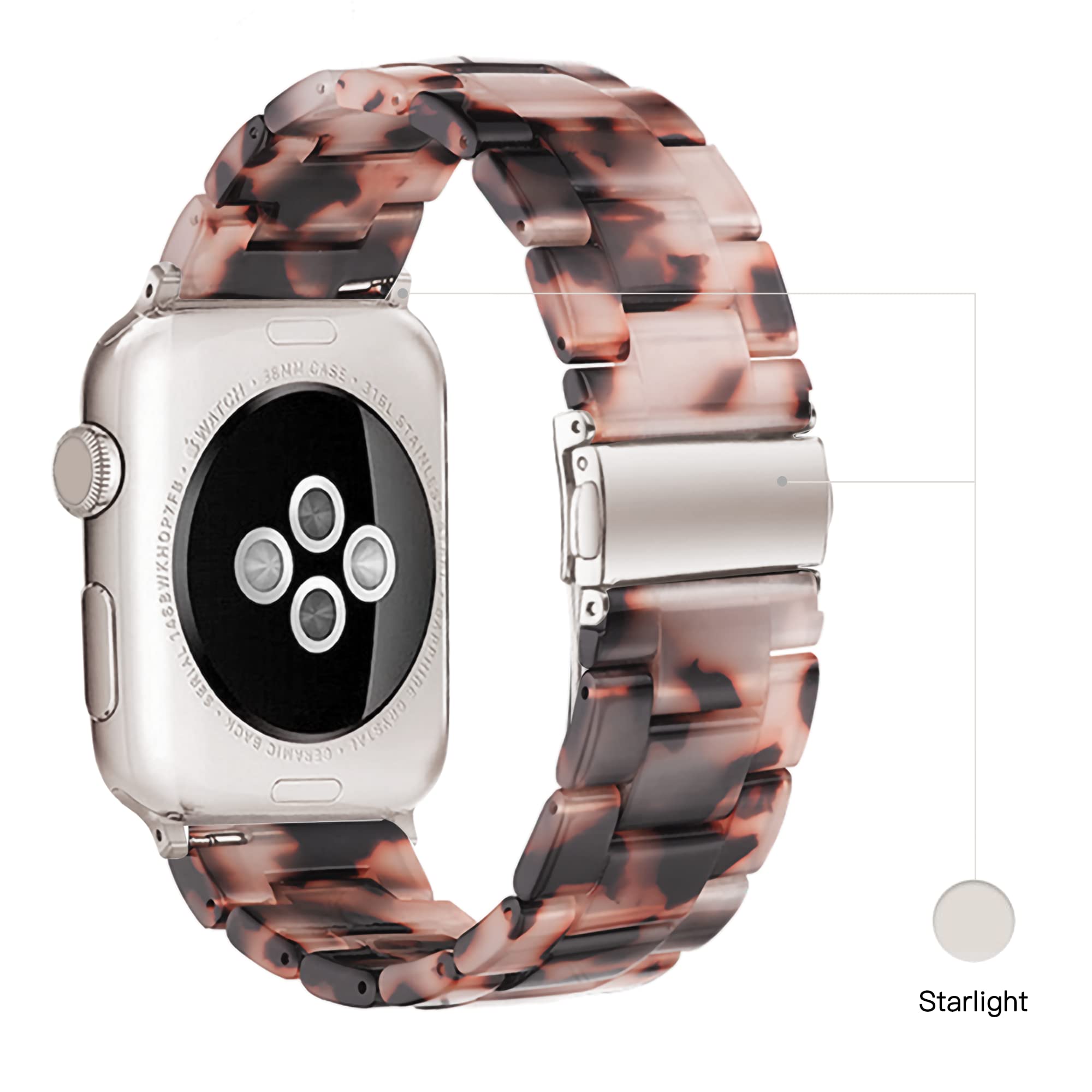 Light Apple Watch Band Fashion Resin Apple Watch Series 10 Series 9 Series 8 Band,Iwacth Bands,Apple Watch Bands For Women,Compa