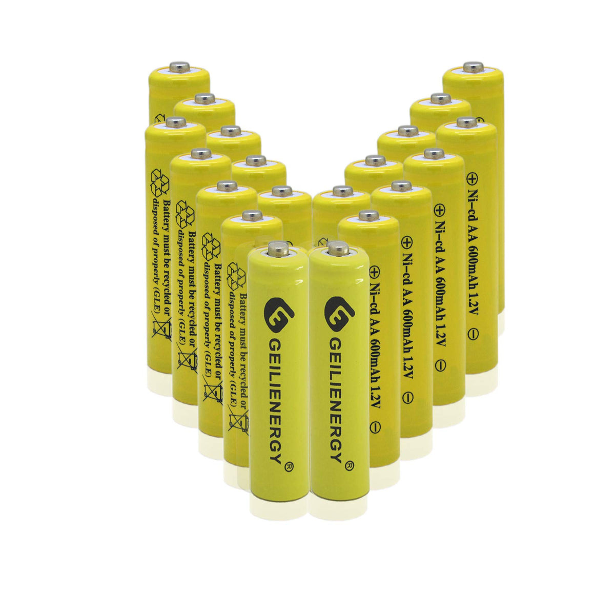 Geilienergy Aa Size Nicd Aa 600Mah 1.2V Rechargeable Batteries For Solar Lamp Solar Light(20 Pcs)