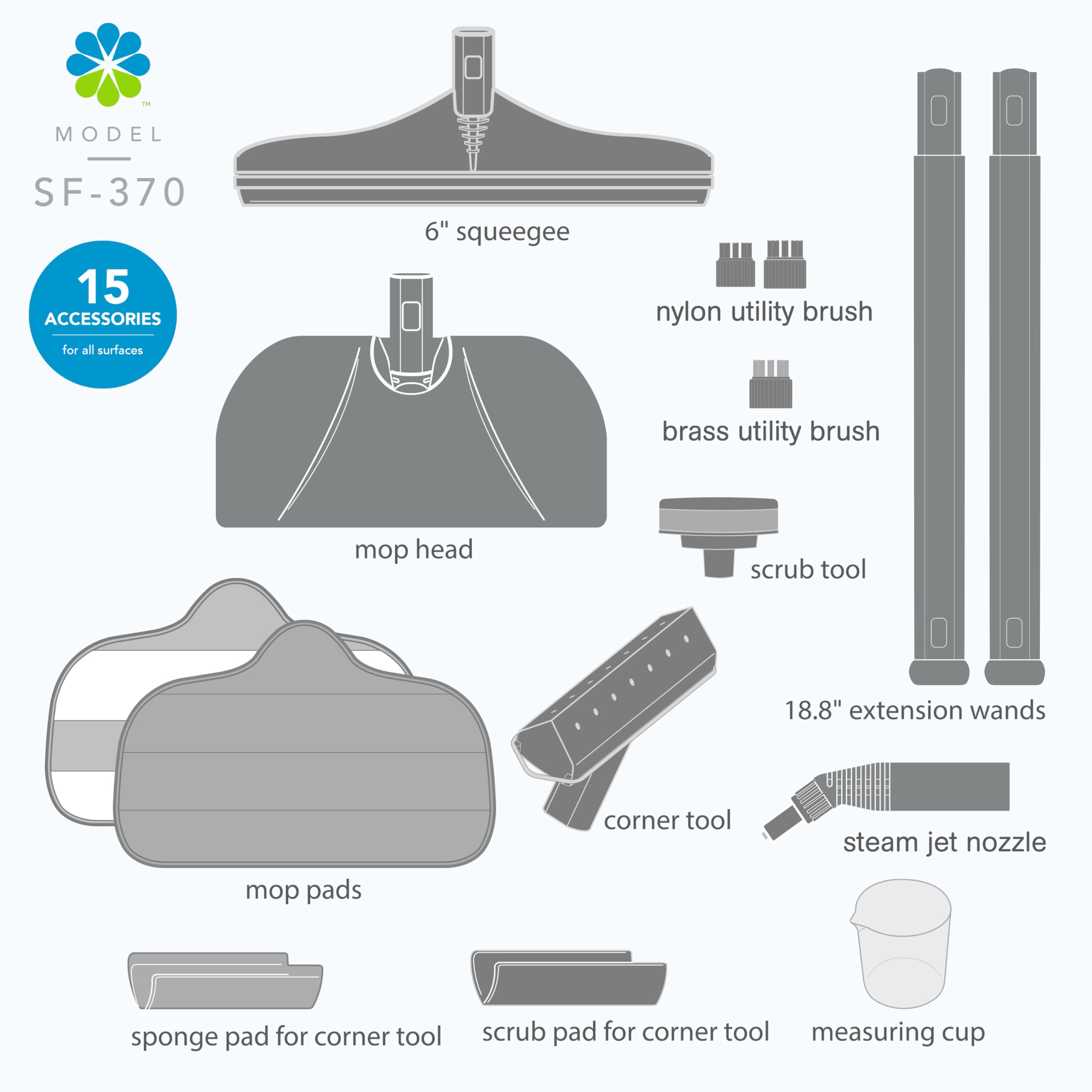 Steamfast Sf 370 Canister Cleaner With 15 Accessories All Natural, Chemical Free Pressurized Steam Cleaning For Most Floors, Cou