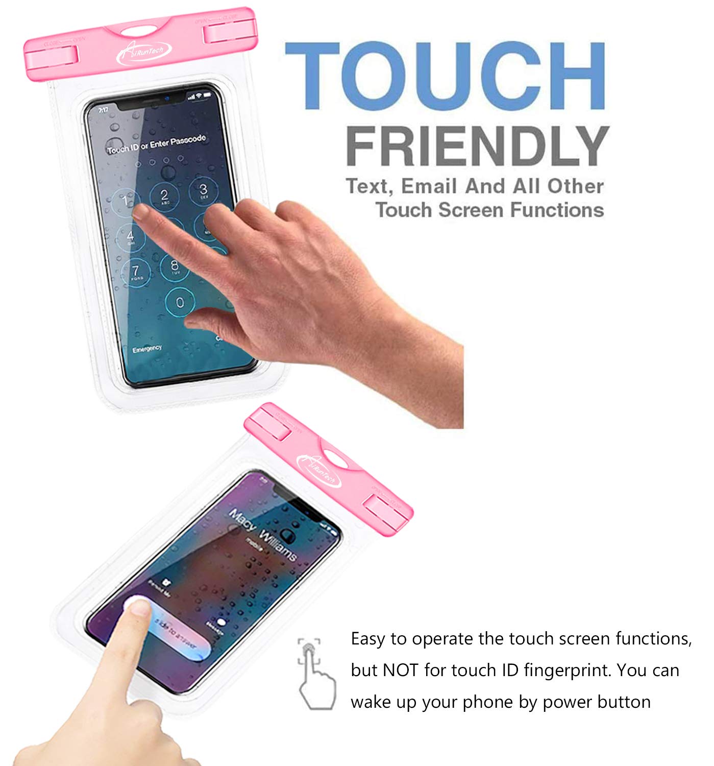 Airuntech Waterproof Case, Waterproof Cell Phone Dry Bag Compatible For Iphone 14/13/12/12 Pro Max/11/11 Pro/Se/Xs Max/Xr/8P/7 G