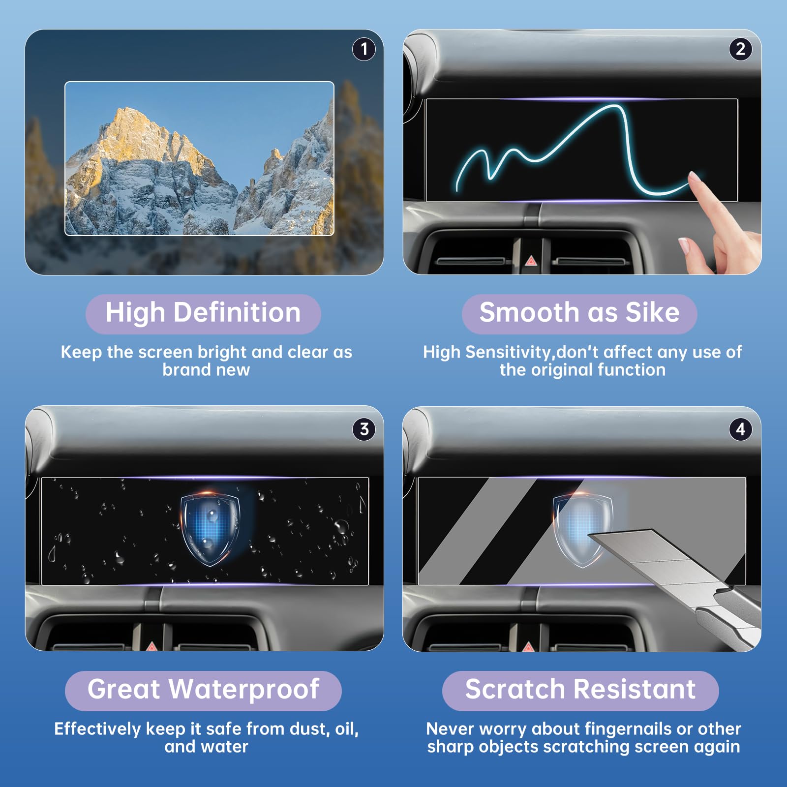 Luwu 2020 2024 Porcshe Taycan Screen Protector Foils 2024 Taycan Screen Protector Navigation Display Tpu Plastic Anti Scratch 2024 Taycan Touchscreen Protective Film 2024 Taycan Accessories 2Pcs (10.9