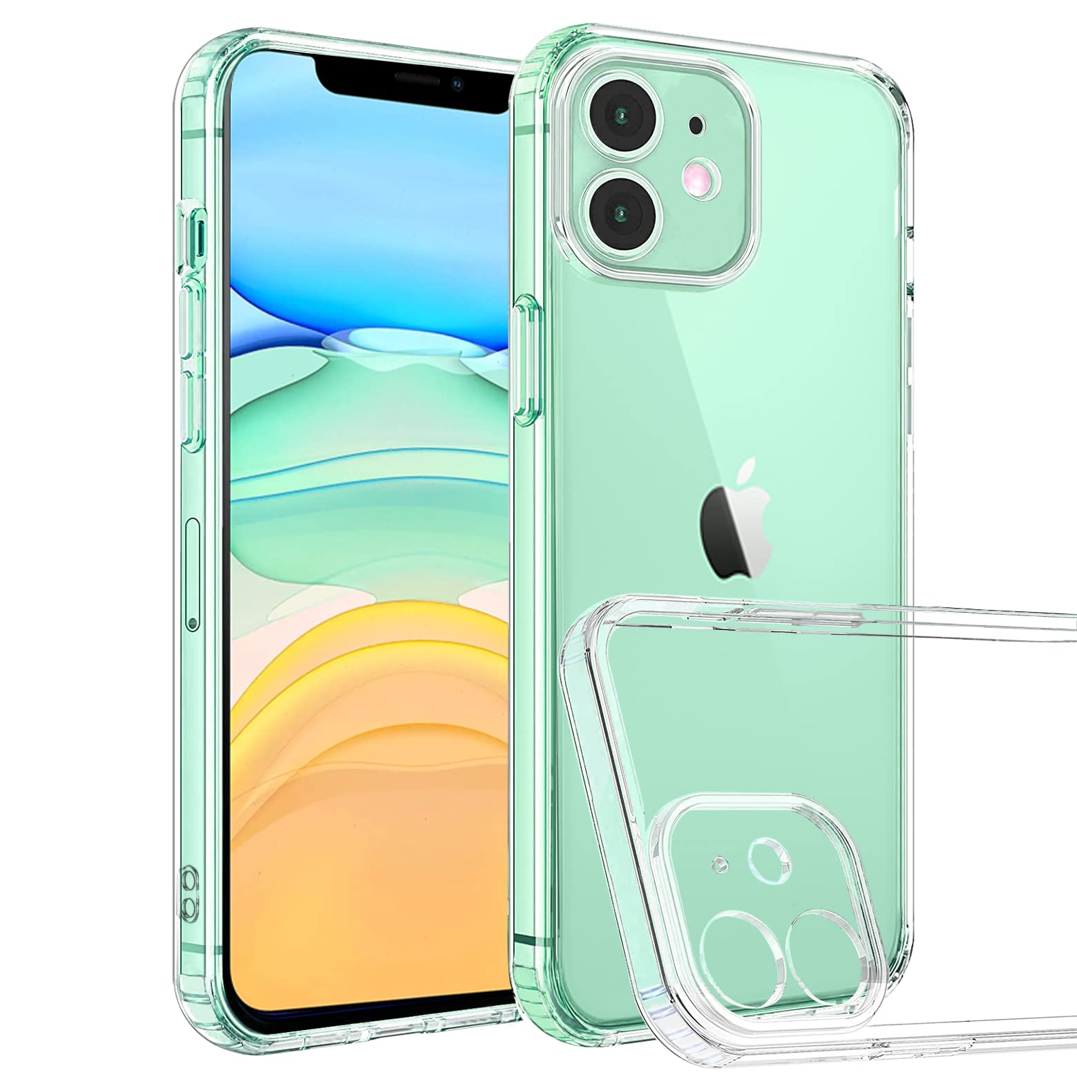 Unov Compatible with iPhone 11 Case Clear Bumper Hybrid Protective Anti Yellowing Shockproof Non Slip Slim Fit (Crystal Clear)