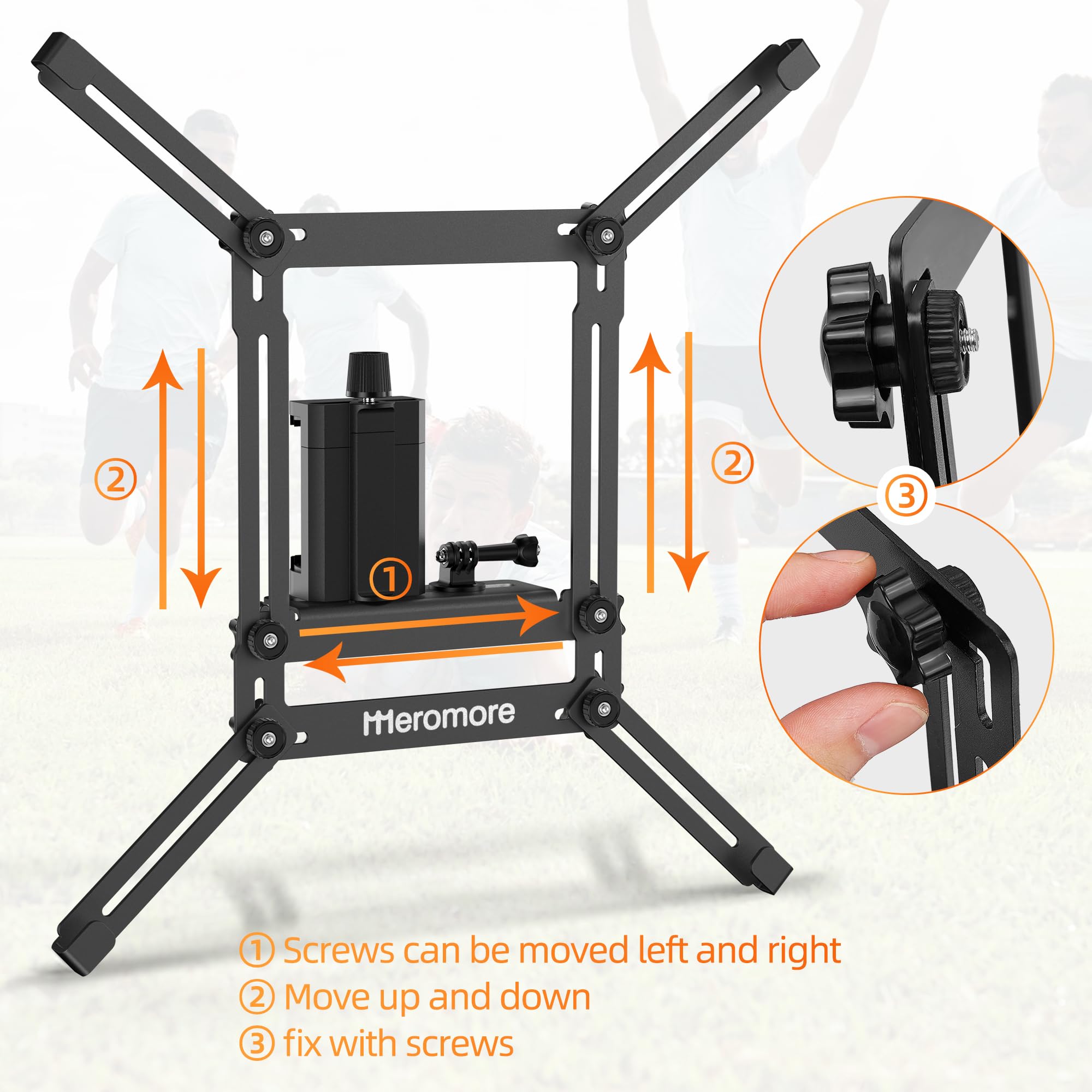 Meromore Black Fence Mount   Action Camera Aluminum Fence Mount Compatible With Gopro, Phones, Digital Camera, Ideal Backstop Ca