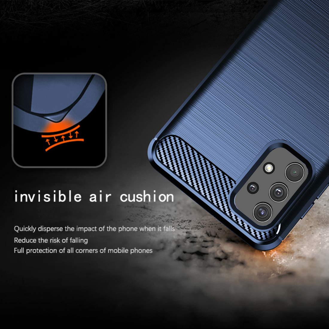 Osophter For Galaxy A32 4G Case,Samsung A32 4G Case With Screen Protector Shock Absorption Flexible Tpu Rubber Protective Cell P