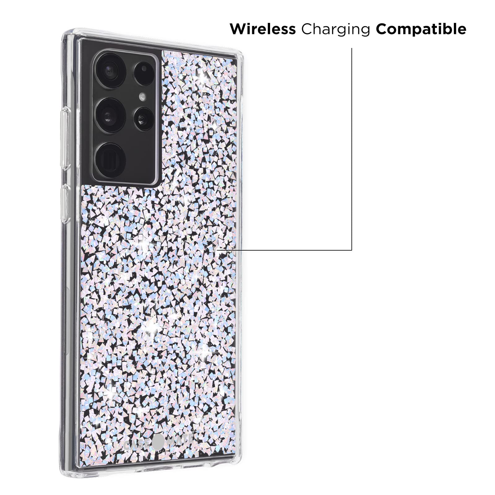 Case Mate   Twinkle   Case For Samsung Galaxy S22 Ultra   Reflective Foil Elements   10 Ft Drop Protection   6.8 Inch   Stardust