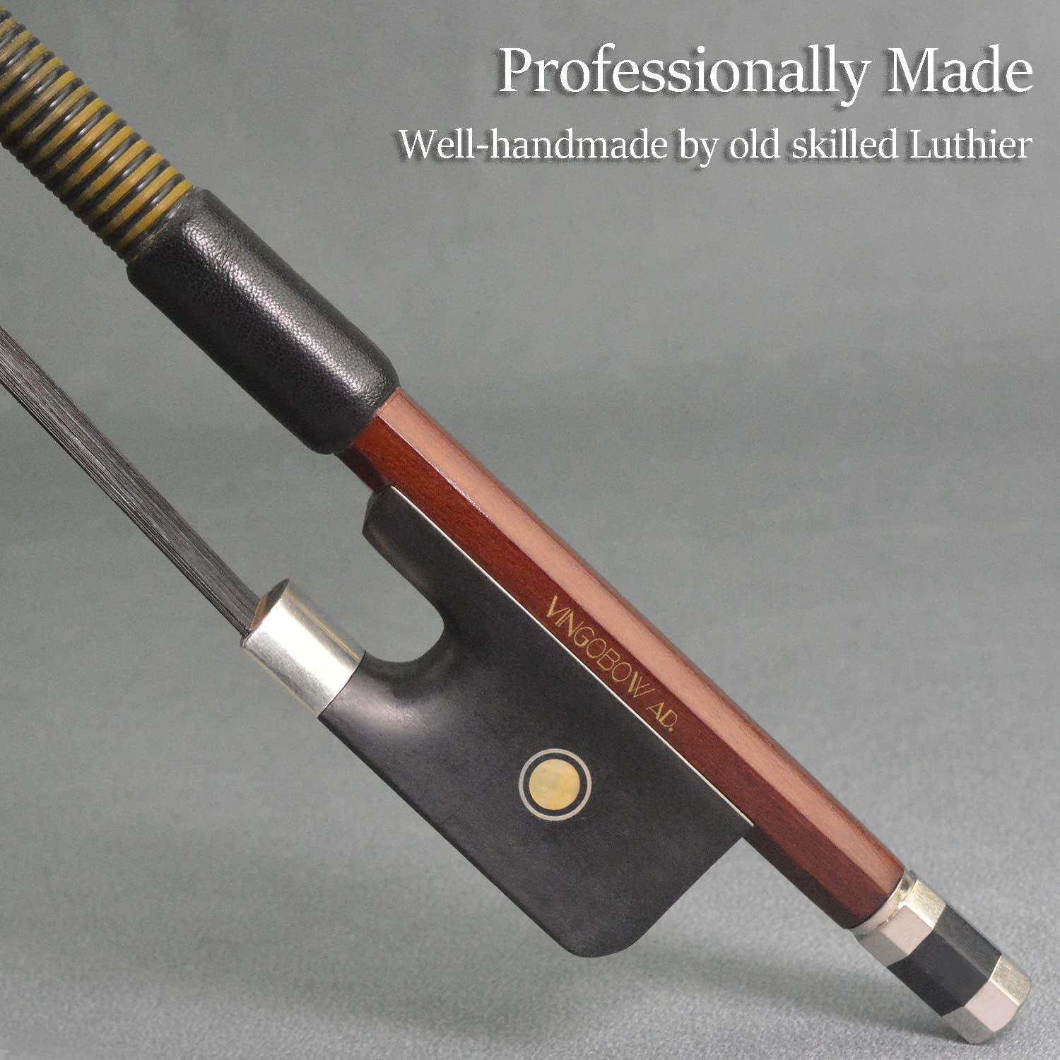 4/4 Size Brazilwood French Model Black Horse Hair Double Bass Bow