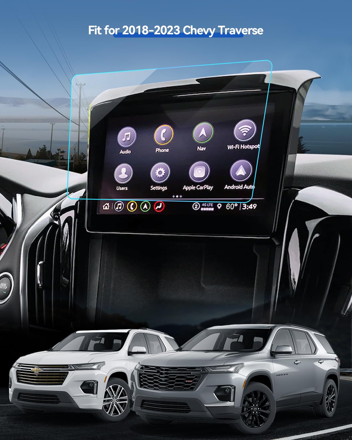 Lantu Car Screen Protector For 2023 2022 2021 2020 2019 2018 Chevrolet Traverse Accessories Navigation Touchscreen Protector Fil
