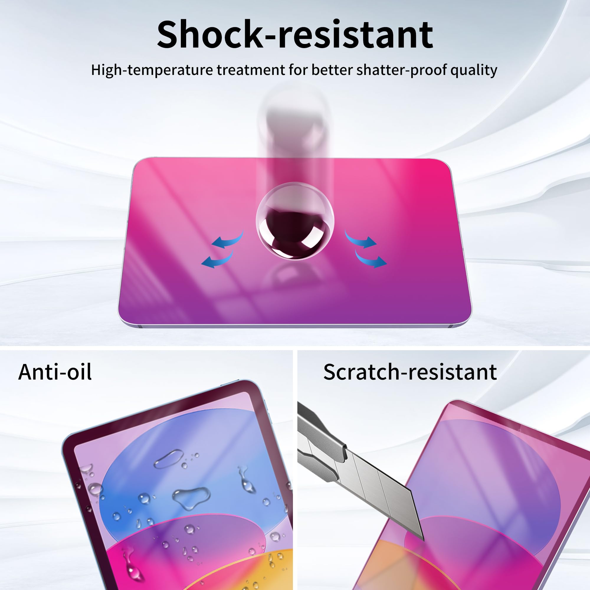 Juvraixo Privacy Screen Protector For Ipad 10Th Generation 10.9 Inch (2022) A2696/A2757/A2777 Tempered Glass Anti Spy Anti Blue