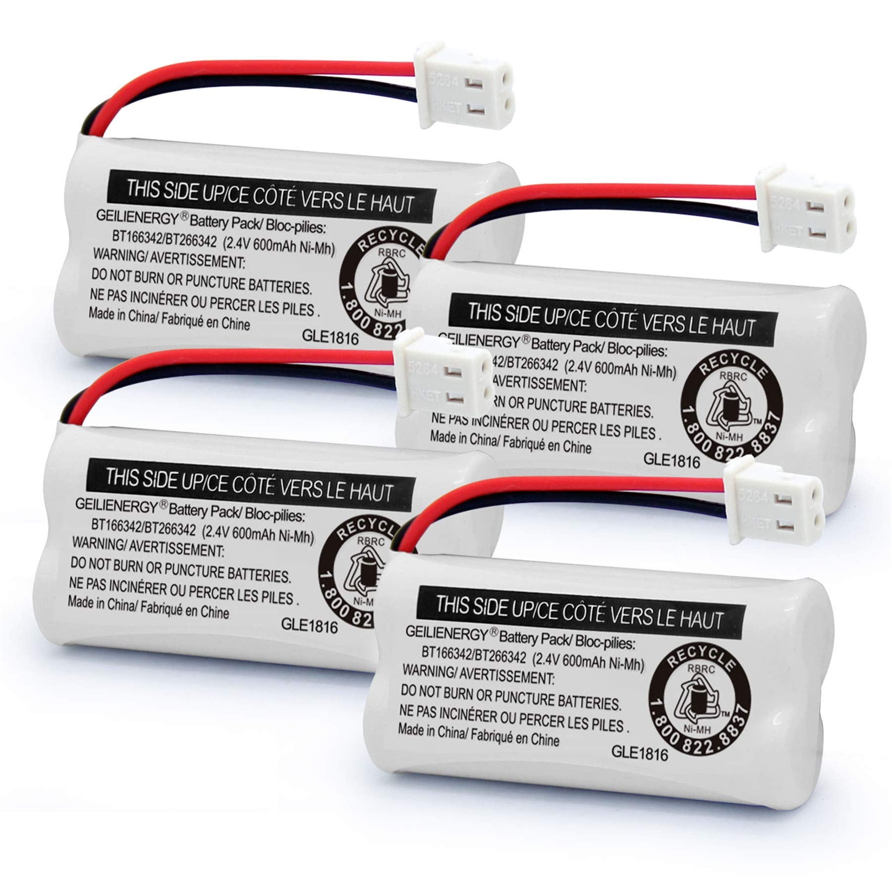 Geilienergy Replacement Battery Bt166342 / Bt266342 Bt183342/Bt283342 Bt166342/Bt266342 Compatible For Cordless Telephones Cs611