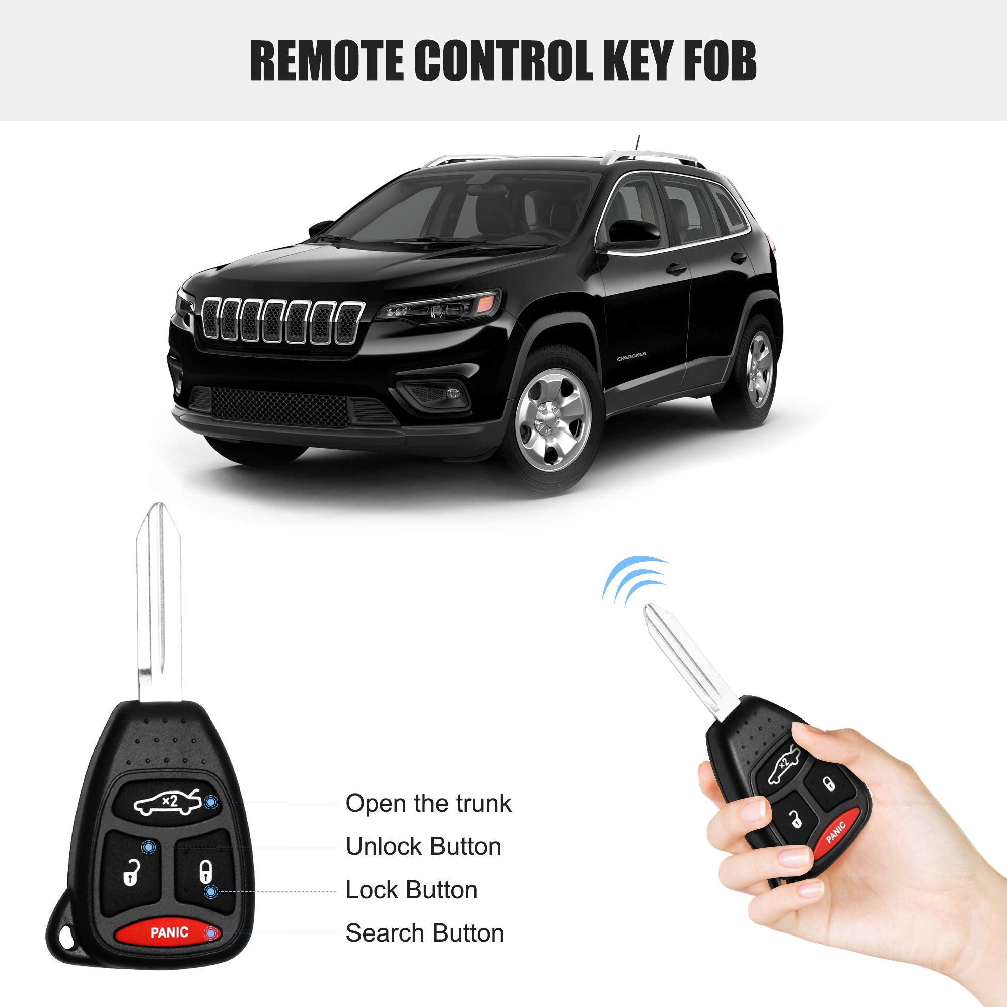 Key Fob Keyless Entry Remote Fit For Chrysler 300 2005 2007, Aspen 2007 2009, Dodge Charger 2006 2007, Durango 2007 2009, Jeep C