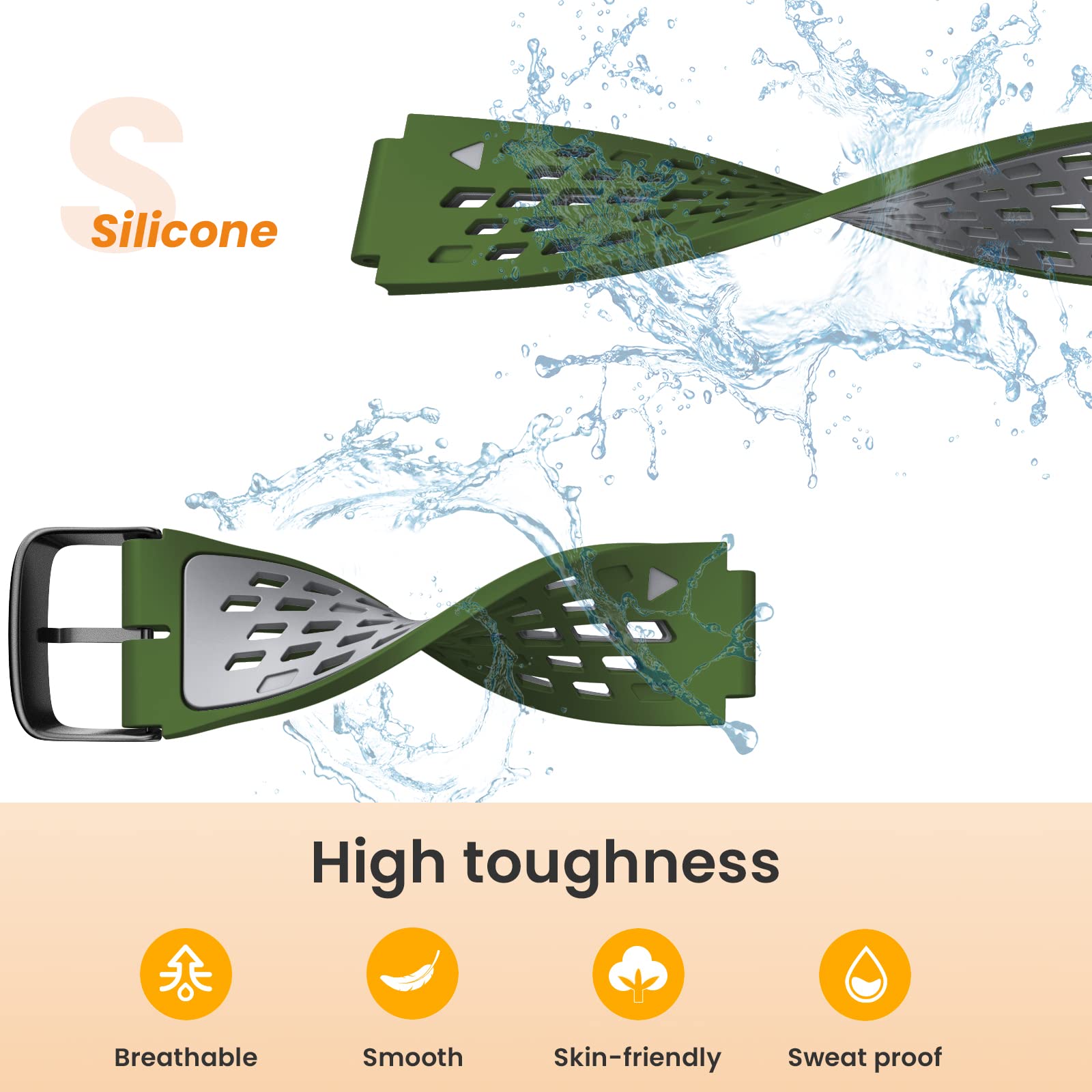 Cuzow For Garmin Forerunner 235/Forerunner 620/735Xt/220/230/630/Approach S20/S6/S5,Two In One Color Soft Silicone Watch Band Re