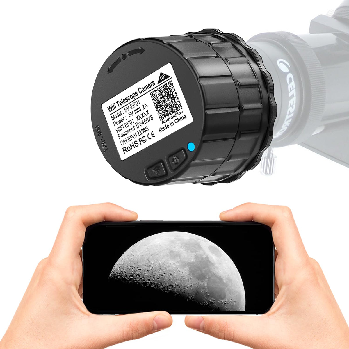 Wifi Electronic Eyepiece,Telescope And Microscope Accessories,4 Megapixel Camera,Telescope Image Hd Amplifier,2K Video Recording