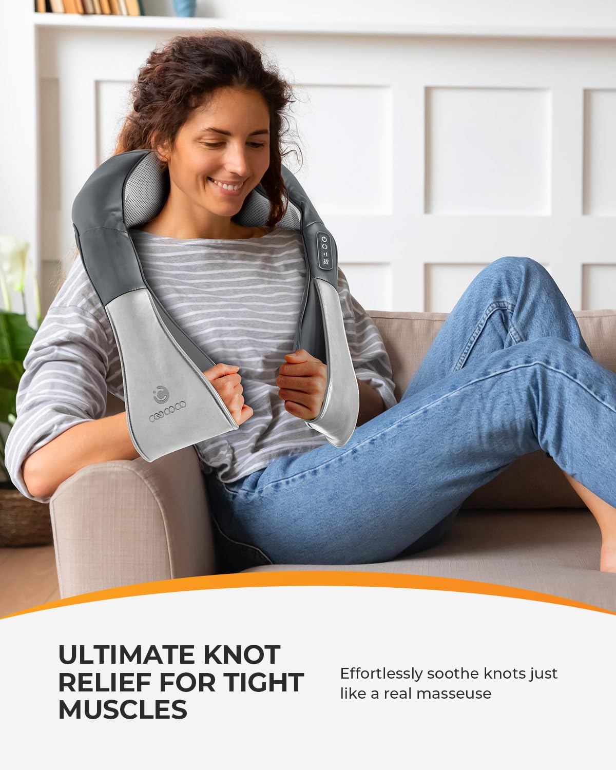 Coococo Shiatsu Neck And Back Massager, Valentines Day Gifts For Him Her, 8 Massage Nodes 3D Neck & Shoulder Massager For Deep T