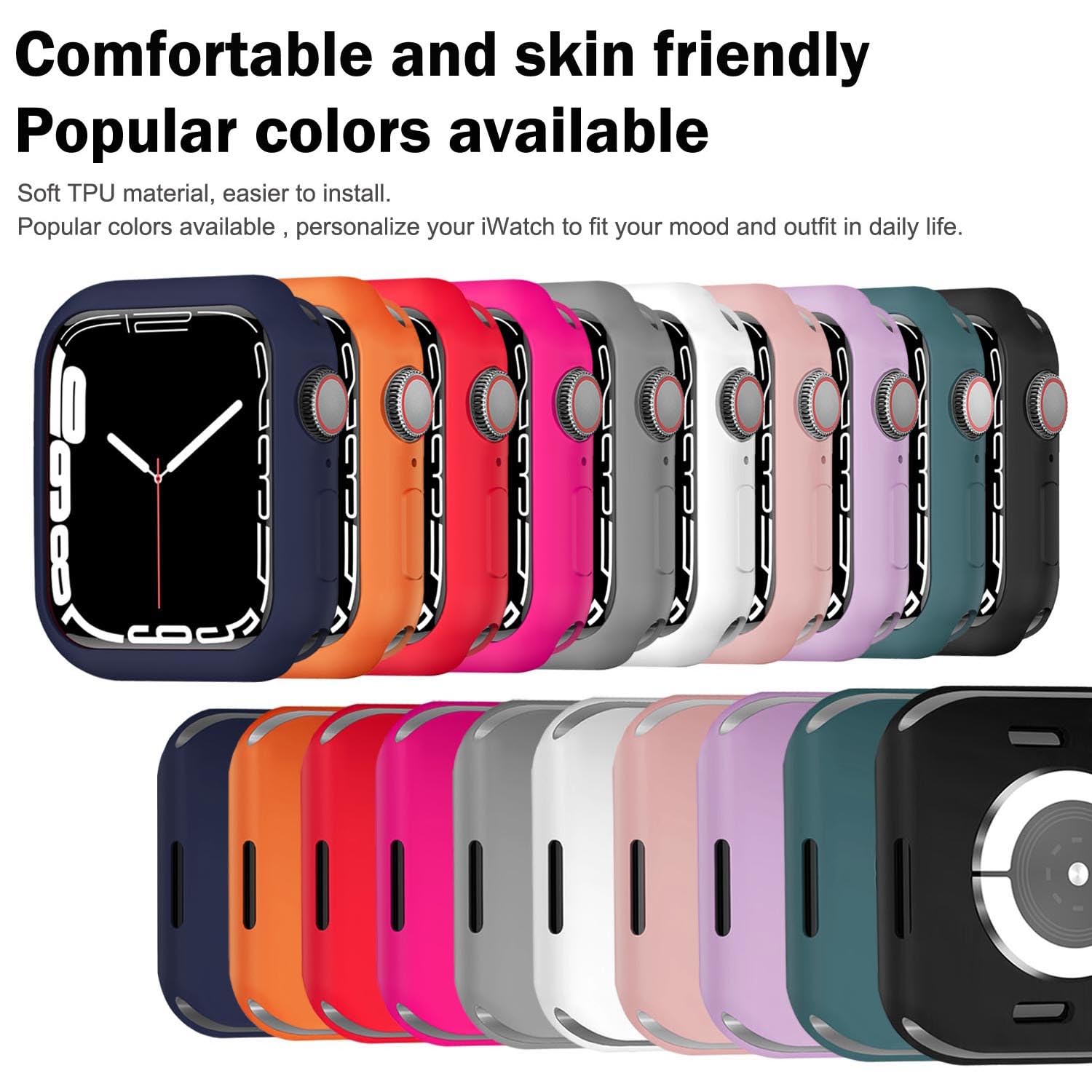 Botomall Compatible With Apple Watch Case 40Mm Series 6 5 4 Se Soft Flexible Tpu Thin Lightweight Protective Bumper For Iwatch [No Screen]   Lavender