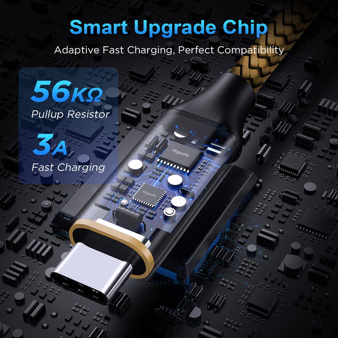 Etguuds 6.6Ft Usb A To Usb C Cable 3A Fast Charging, 2 Pack Usb A To Usb Type C Charger Cord For Iphone 16 15 Pro/Pro Max/Plus, For Samsung Galaxy S24 S23 S22 S21 S20 S10 A55 A54 Flip Note, Moto, Gold