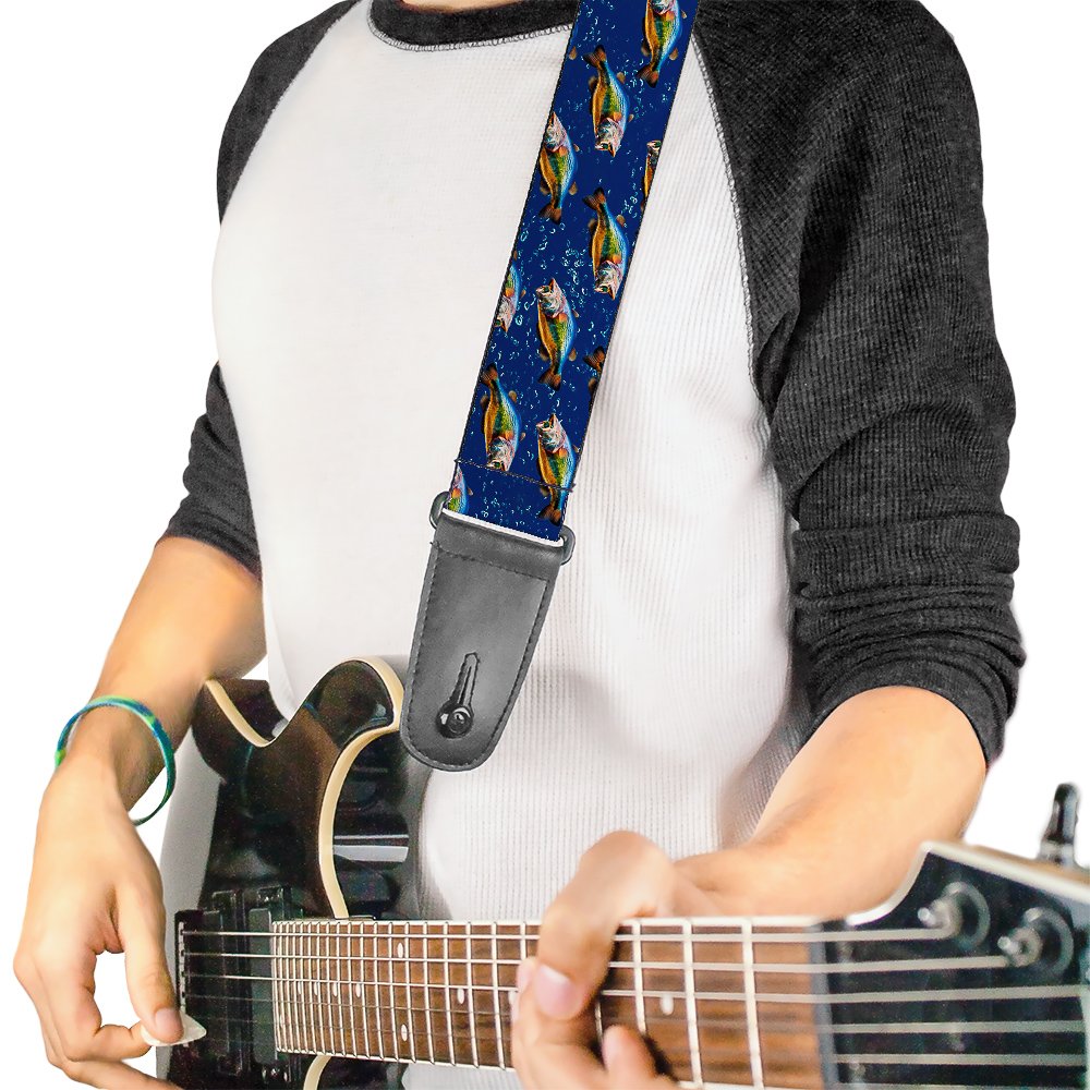 Guitar Strap Bass Fish Water Bubbles 2 Inches Wide