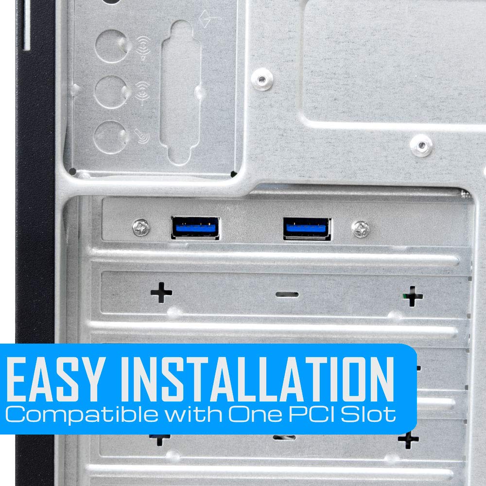 Kingwin Usb 3.0 Dual Port Pci Bracket Cable With Built-In-20-Pin Header, Up To 5 Gbps For Maximum Transfer Speed, Extend Your Us