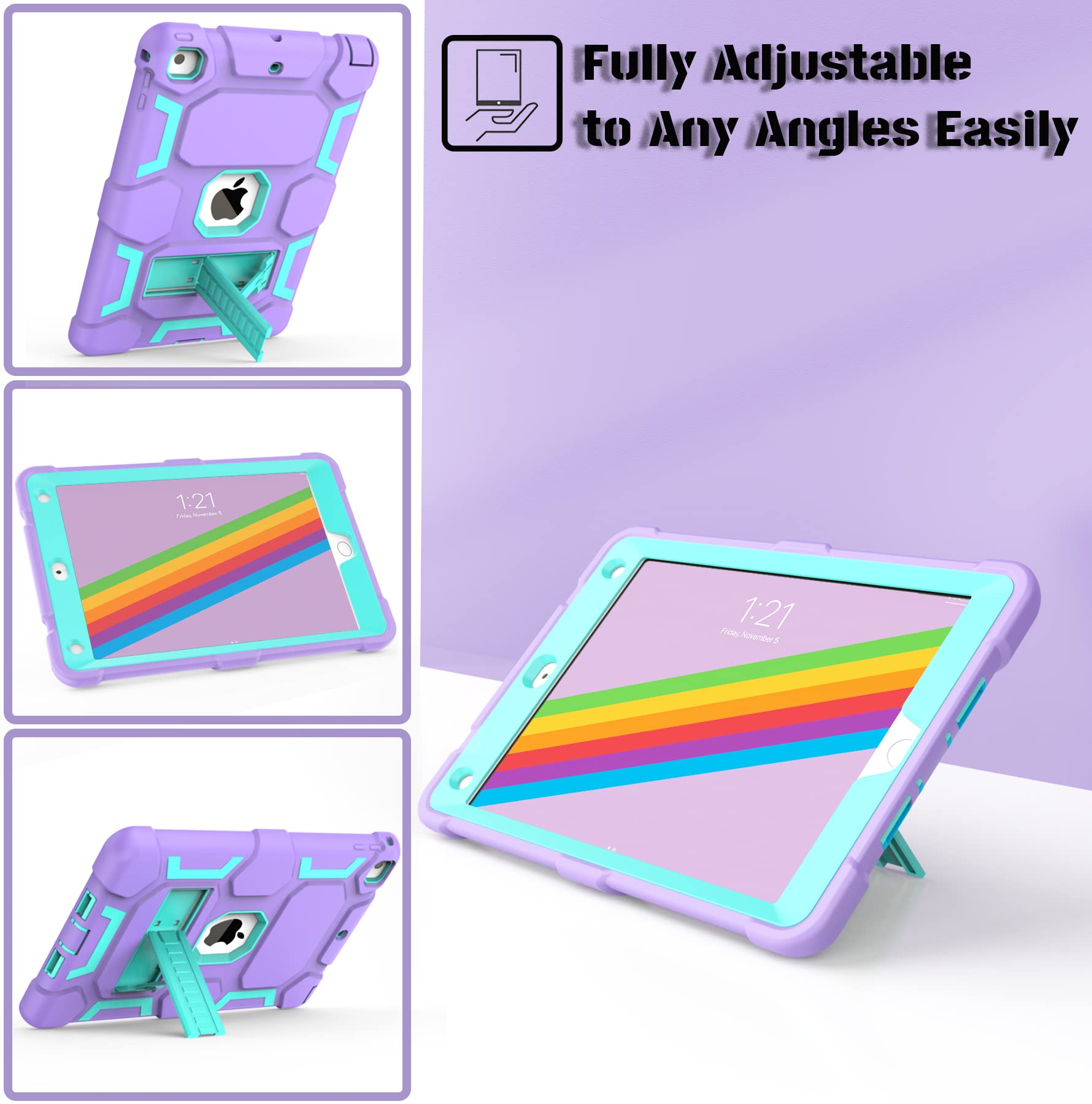 Ccmao Compatible With Ipad 6Th Generation Cases, Ipad 5Th Generation Case, Ipad 9.7 Case, Ipad Air 2 Case, Hybrid Shockproof Rug