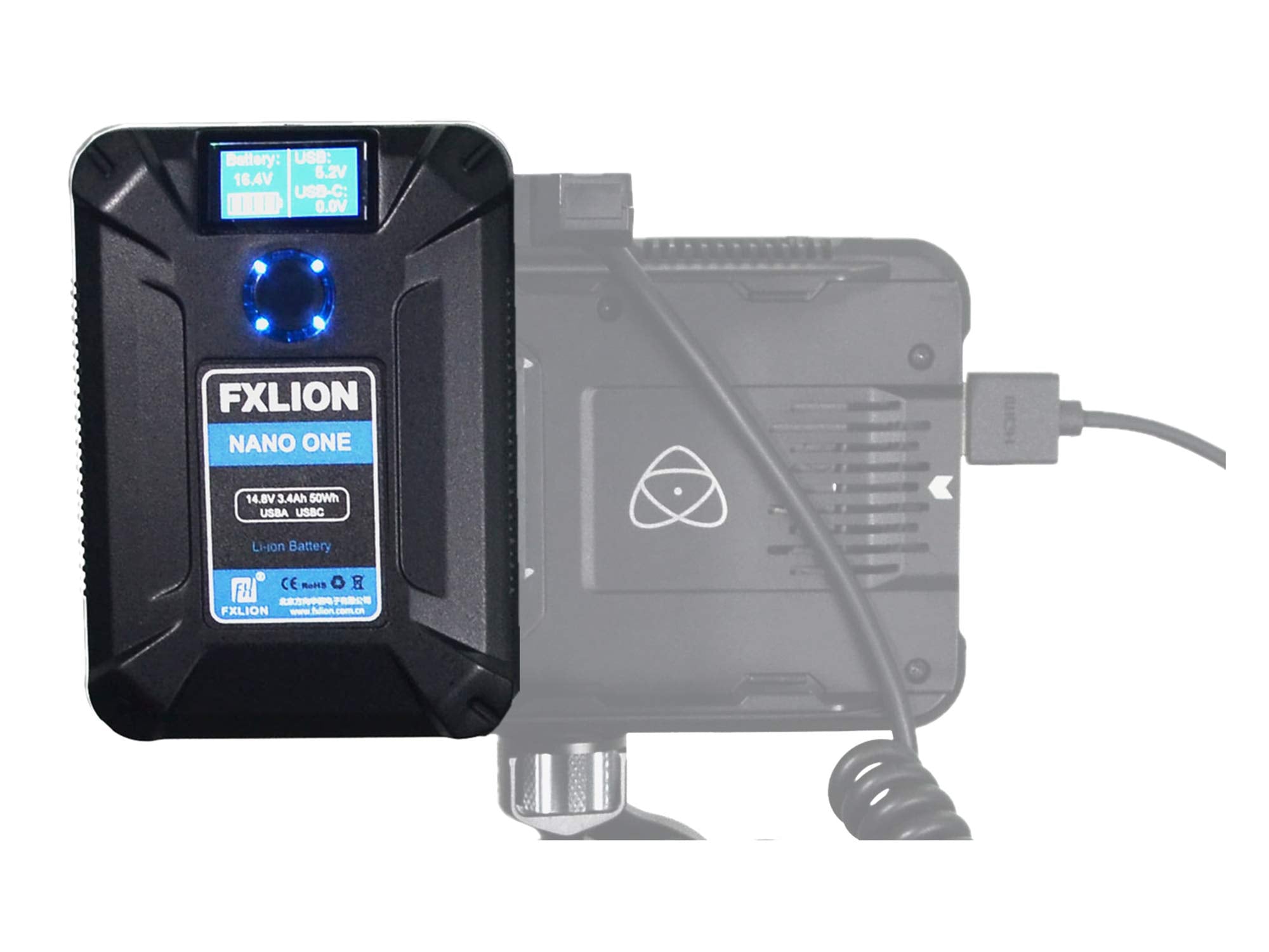 Songing Fxlion Nano One V Mount/V Lock Battery 3400Mah(50Wh/14.8V) With D Tap,Usb C,Usb A, Micro Usb Plugs,10Oz Mini For Cameras
