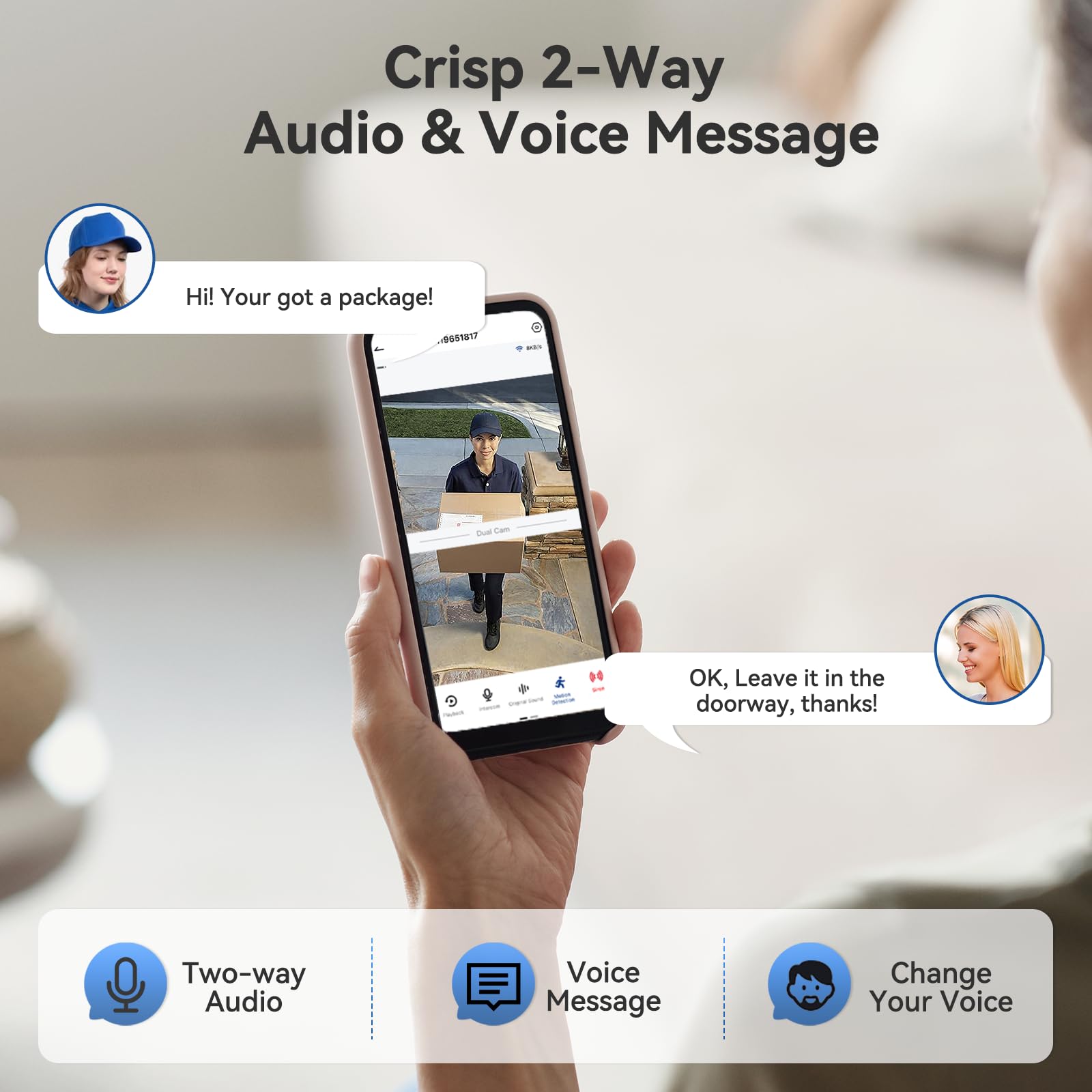 Mubview Dual Doorbell Camera Wireless No Subscription,2K Head To Toe Door Camera Wireless For Apartment, Door Bells For Homes Wi