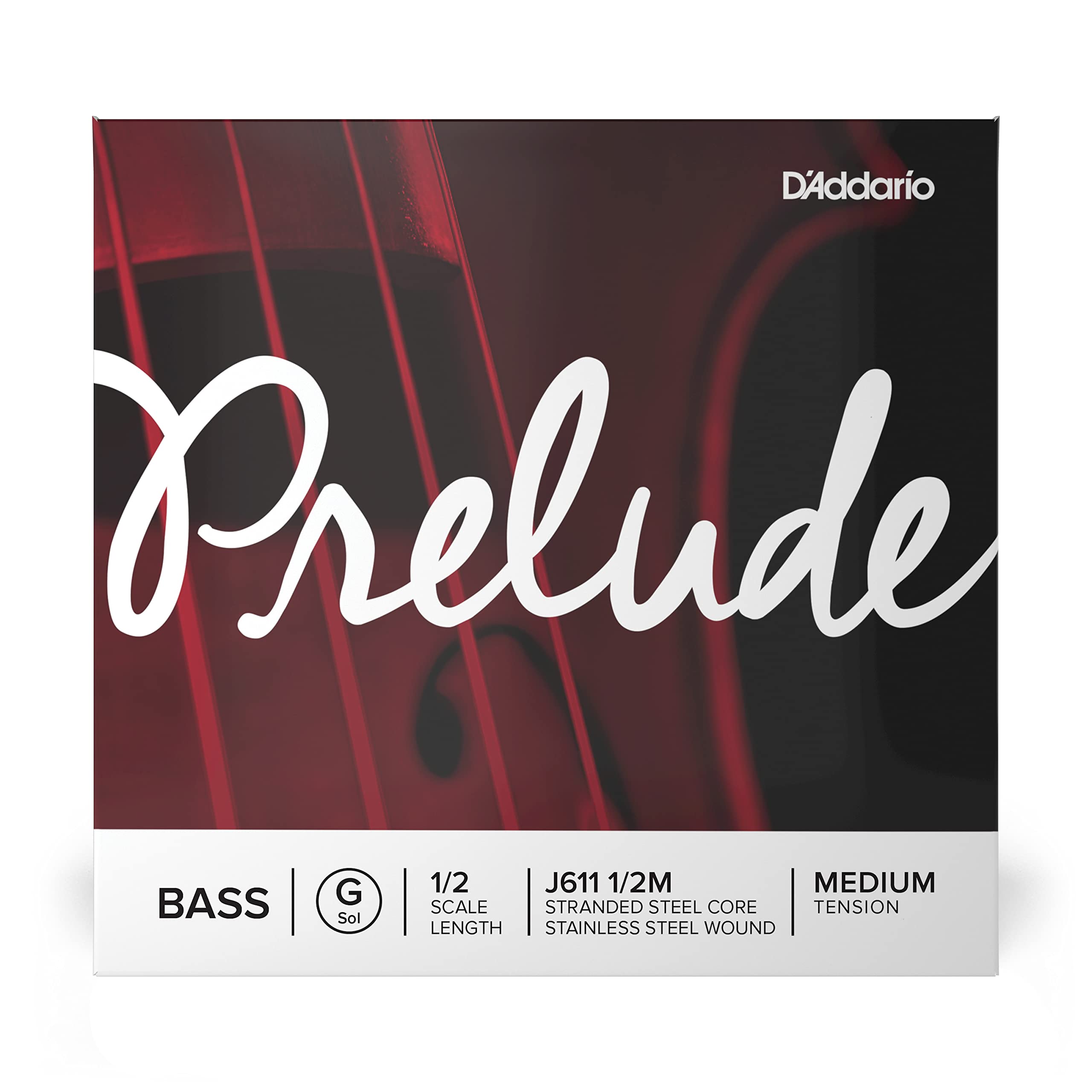 D'Addario Prelude Bass Single G String, 1/2 Scale, Medium Tension