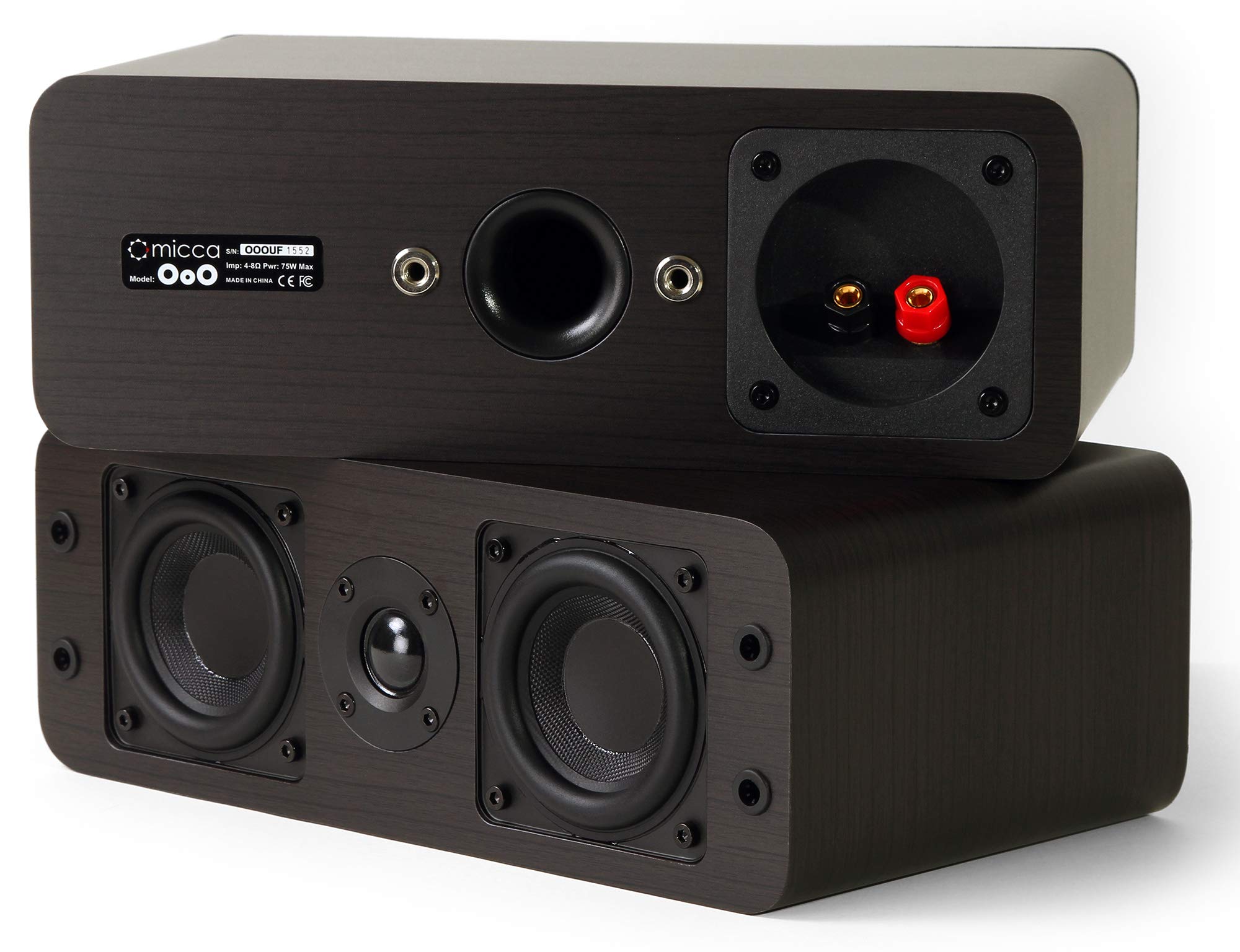 Micca Ooo Passive Slim Bookshelf Speakers With 3 Inch Woofers And Silk Tweeter, Thin Design Under 4'' Wide, For Desktop Stereo O