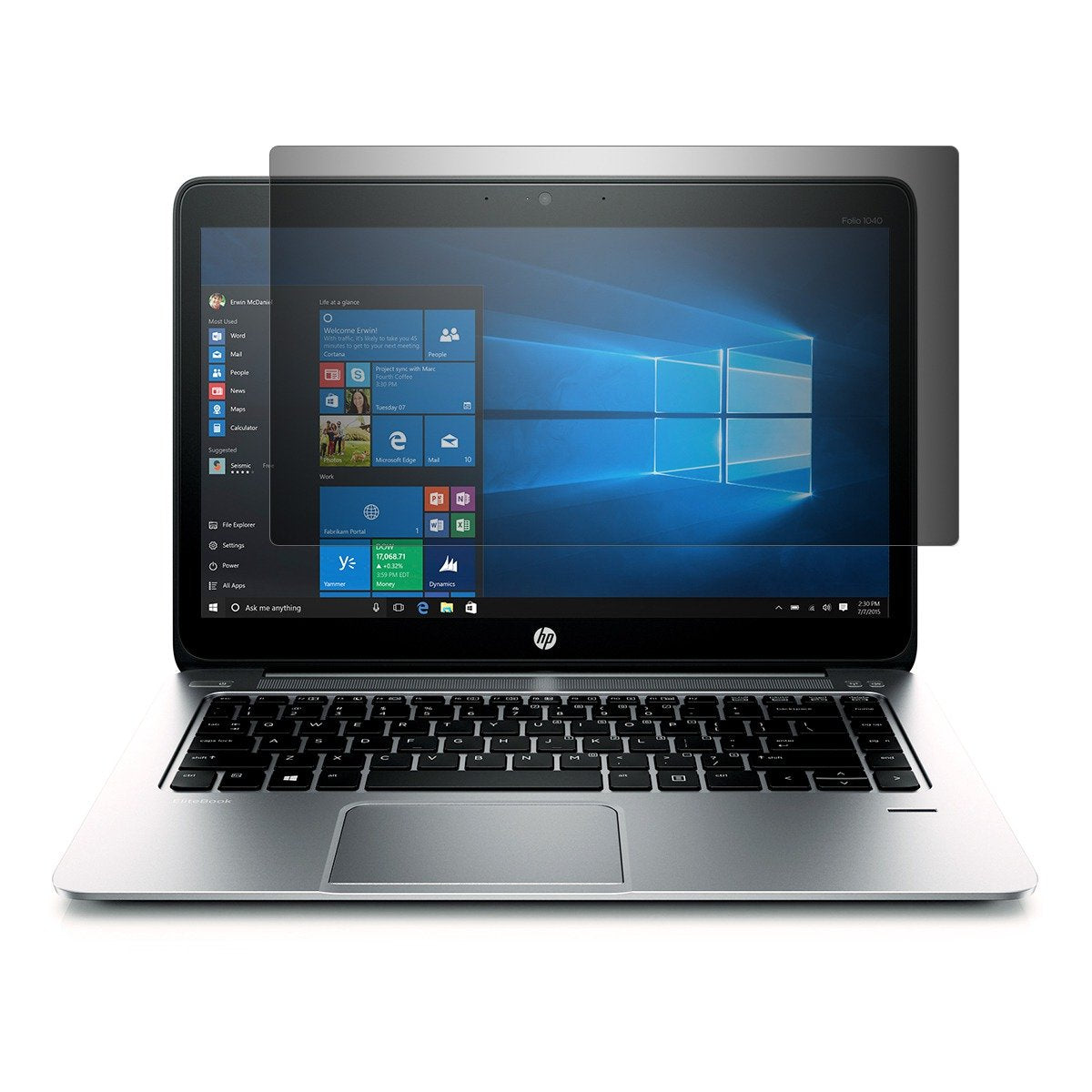 Targus 4Vu Privacy Screen Filter For Hp Elitebook Folio G1 Notebooks (16:9 Ratio) Laptop Computer, Landscape/Portrait View, Blue