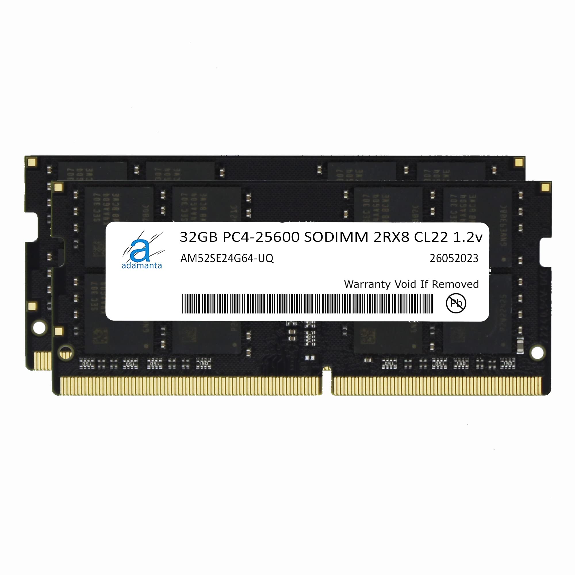 Adamanta 64Gb (2X32Gb) Ddr4 3200Mhz (Or 2933Mhz Or 2666Mhz) Pc4 25600 Sodimm Samsung Ic 2Rx8 Cl22 1.2V Non Ecc Unbuffered Notebo