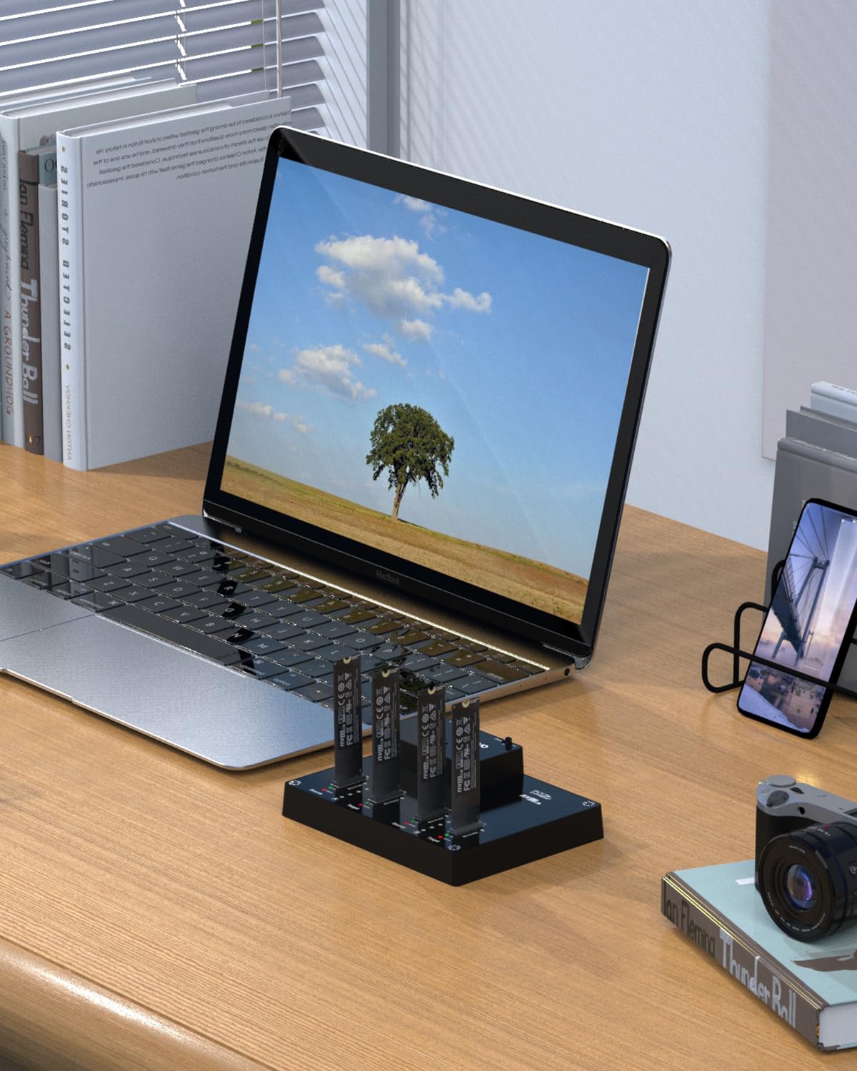 Maiwo 4 Bay M.2 Nvme Docking Station, Tool Free Type  C To Nvme Ssd Enclosure, Support Offline Clone Duplicator And System Disk Clone Function (K3015P2)