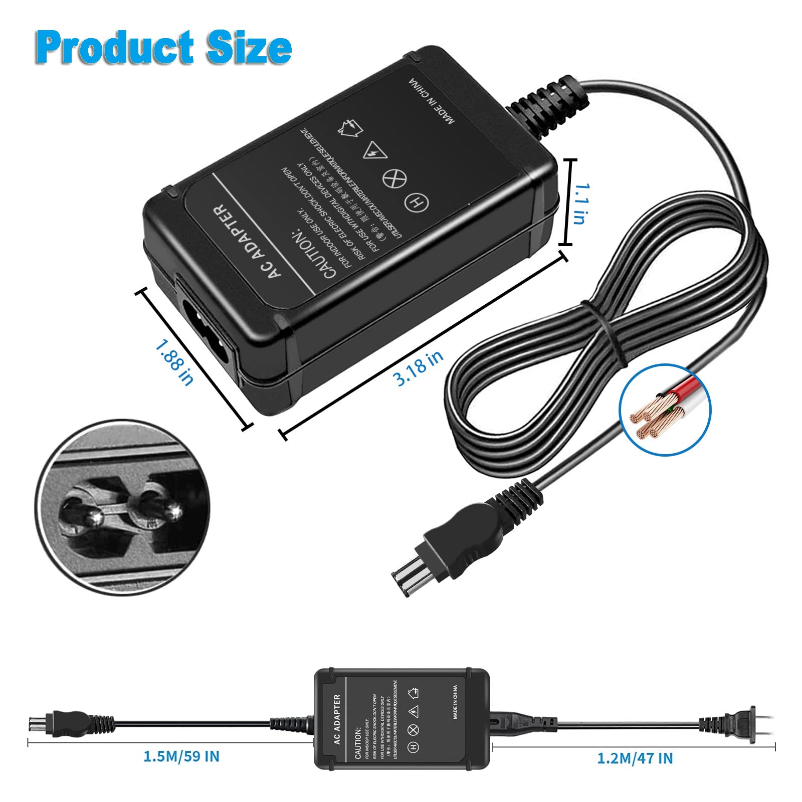 Gonine AC-L100 Charger for Sony Handycam Camcorders CCD-TRV108/308/118/128/138, Replacement for AC-L15/AC-L10/AC-15