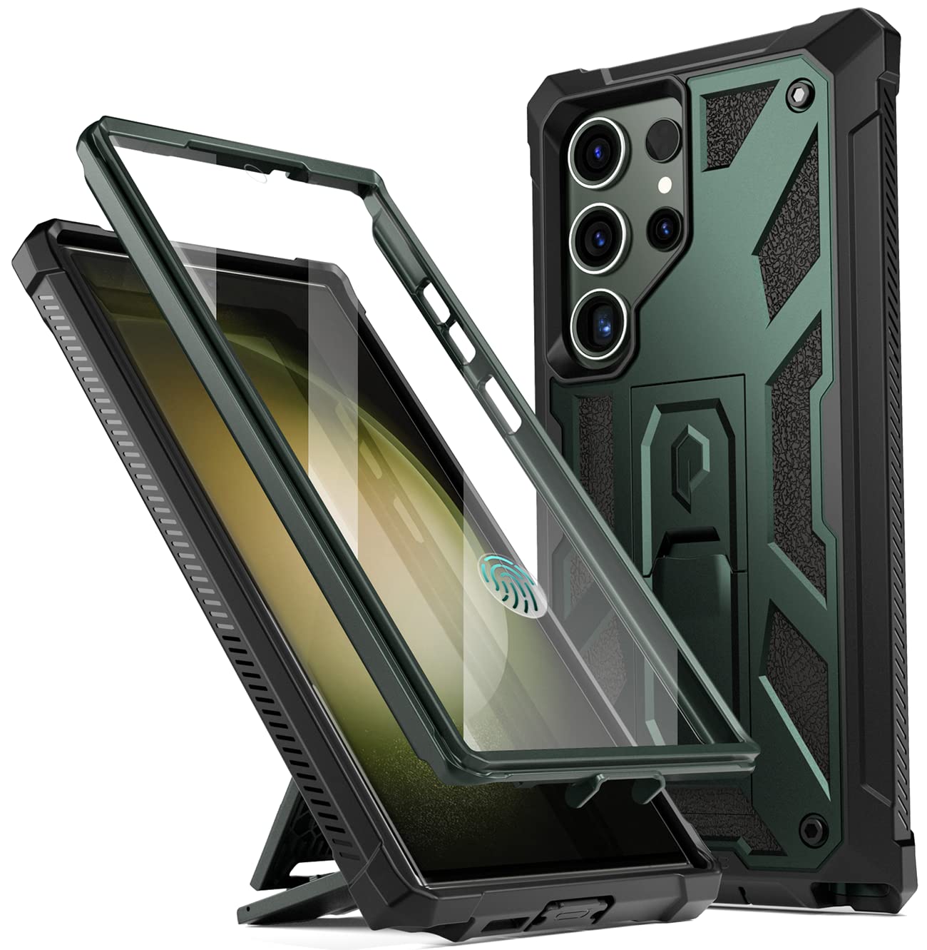 Poetic Spartan Case For Samsung Galaxy S23 Ultra 5G 6.8 Inch, Built In Screen Protector Work With Fingerprint Id, Full Body Rugg