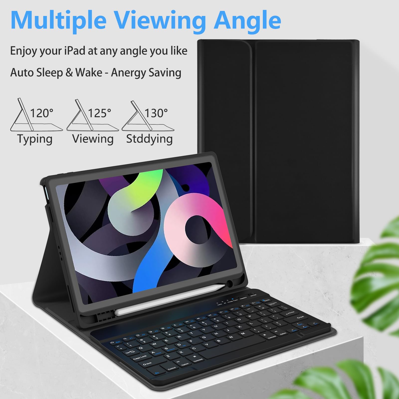 Taiyang For Ipad Air 11 Inch M2 Case With Keyboard 10.9In For Ipad Air 5 2022/Ipad Air 4Th Gen Keyboard Case With Pencil Holder,