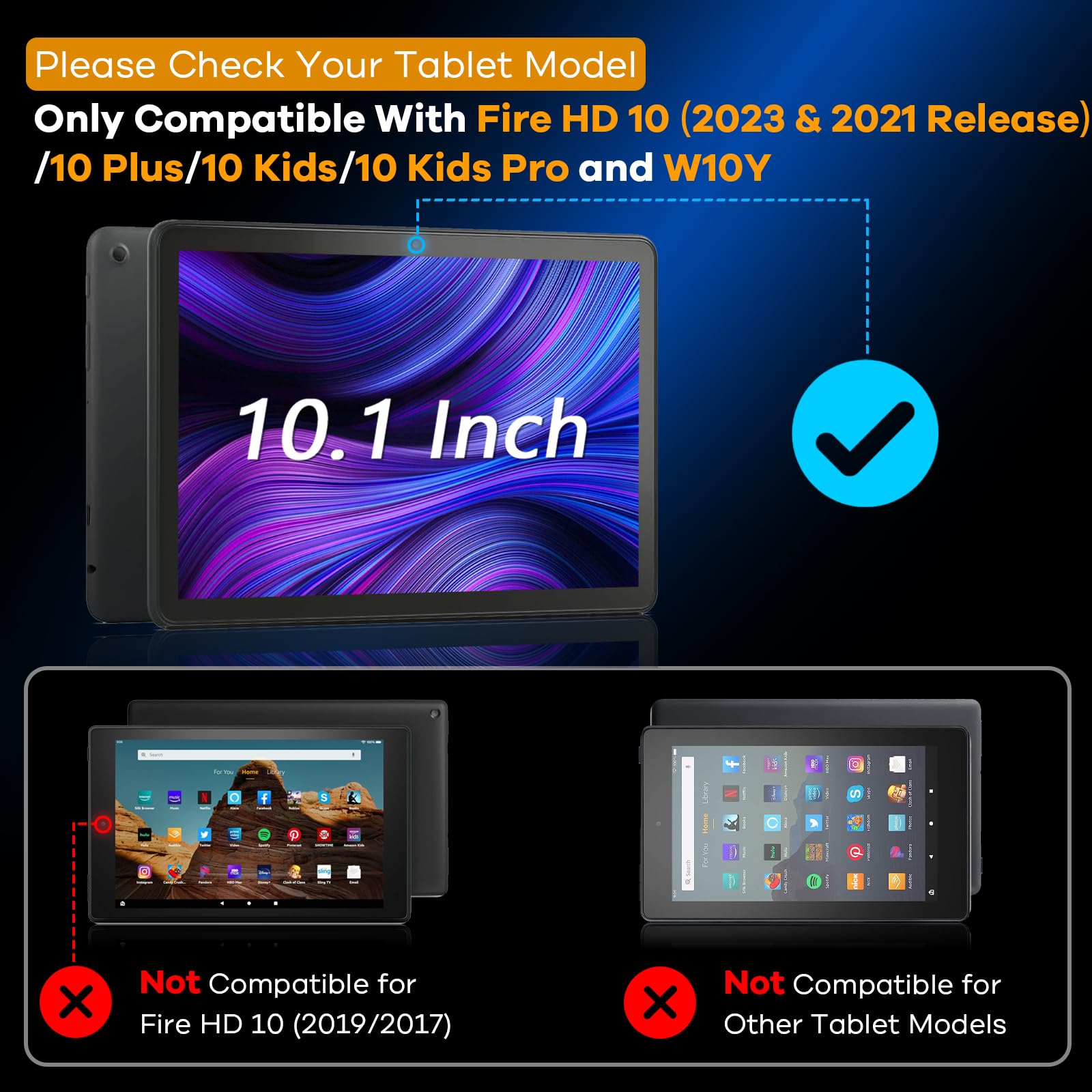 Aacl 2 Pack Tempered Glass For All New W10Y Fire Hd 10 Screen Protector 10.1Inch (2023/2021,13Th/11Th Gen), 9H Glass For W10Y Fire Hd 10 Tablet Screen Protector [Easy Installation][Anti Scratch]