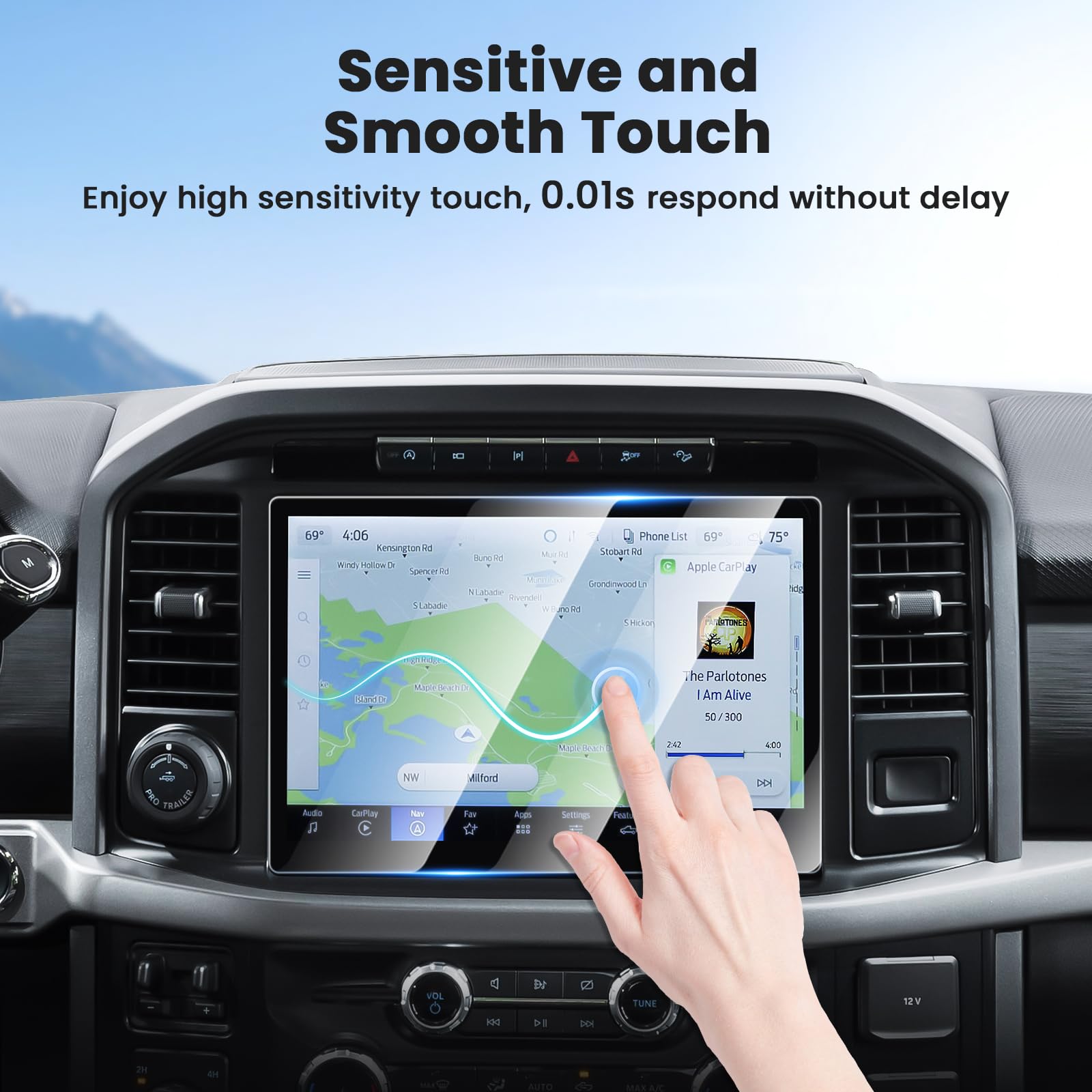 Canvcle Screen Protector For Ford F 150 2021 2024 2025/F150 Lightning 2022 2024 2025, 12 Inch Touch Screen Protector Tempered Gl