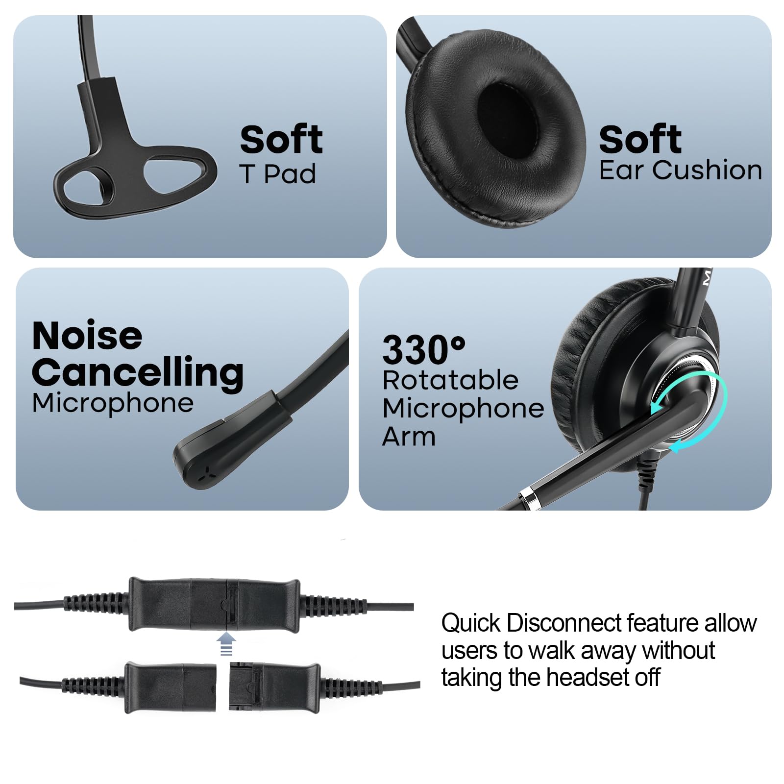 Mkj Cisco Headset For Office Phones Corded Rj9 Telephone Headset With Microphone Noise Cancelling For Cisco Cp 7841 7861 7941G 7