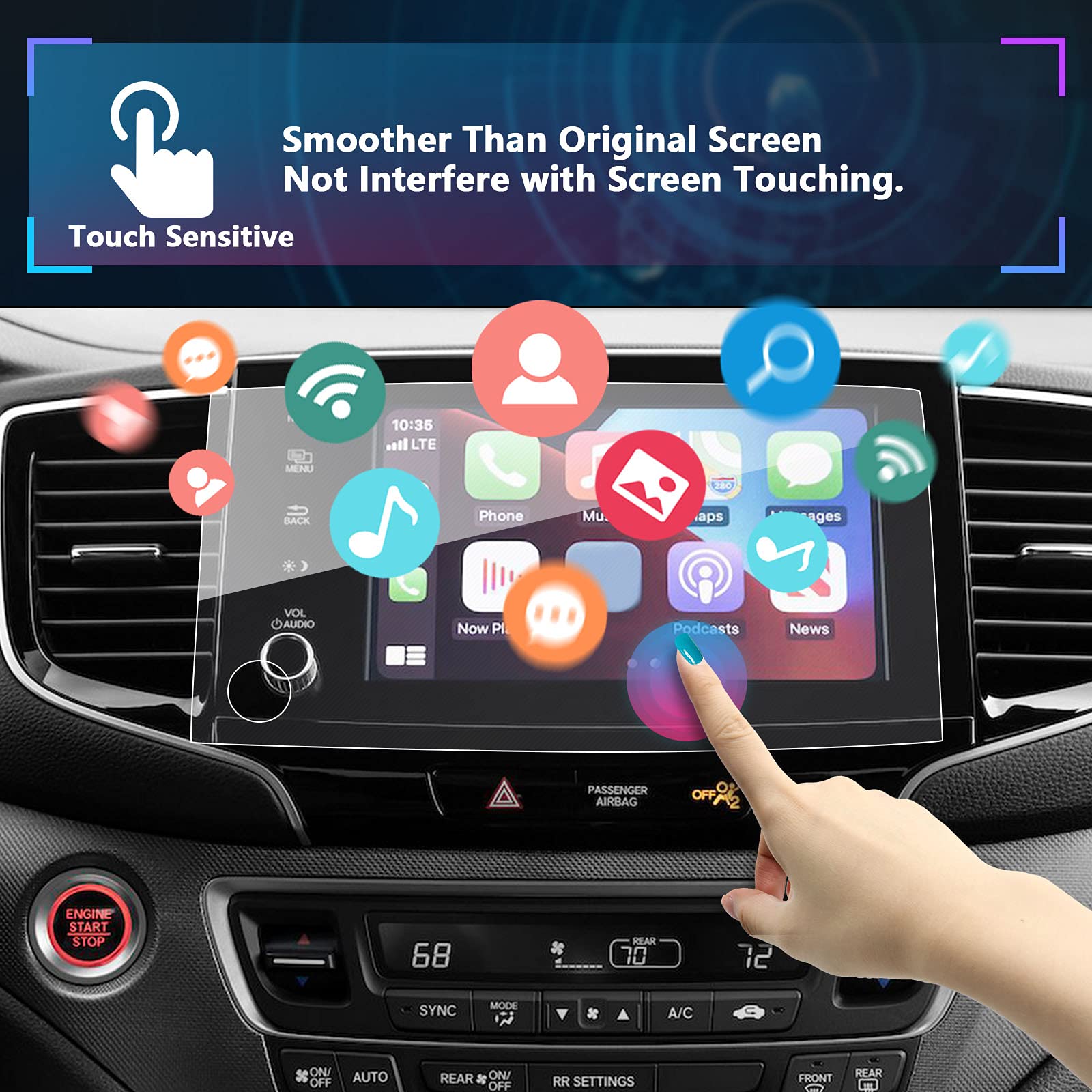 Sxcy For 2021 2022 2023 Honda Ridgeline Screen Protector 8 Inch 2023 Ridgeline Navigation Screen Protector 2021 2023 Ridgeline Accessories 9H Hd