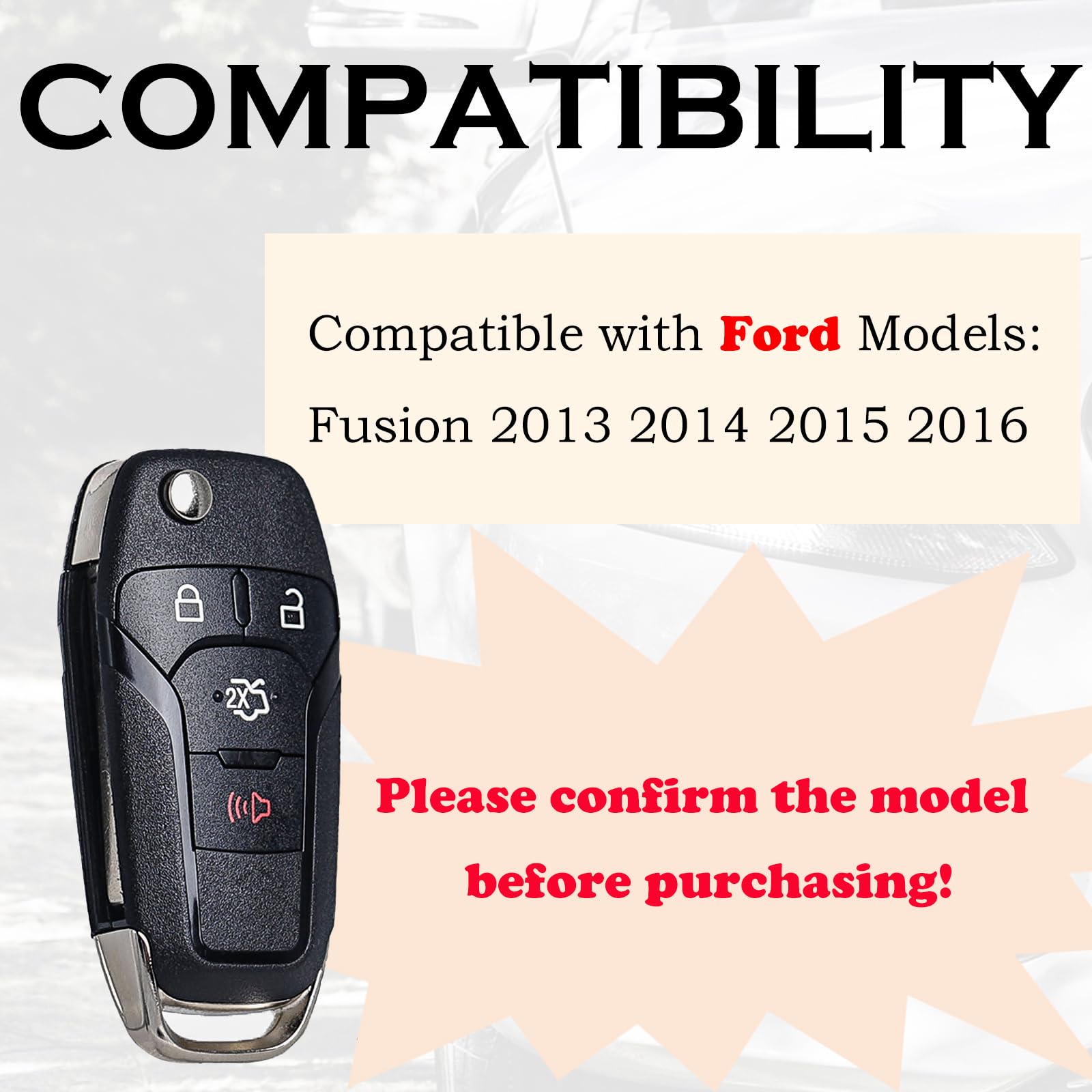 Supaland Flip Key Fob Replacement Fits For Ford Fusion 2013 2014 2015 2016 Keyless Entry Remote Control N5F A08Taa 164 R7986 592