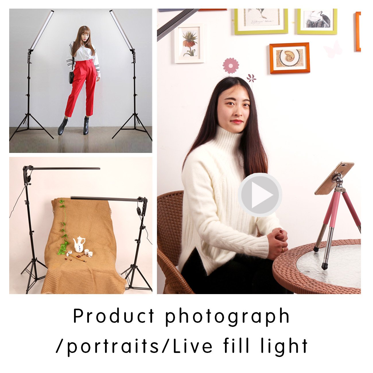 Gskaiwen Photography Studio Led Lighting Kit Adjustable Light Professional Electrical Lights With Light Stand Tripod Photographi