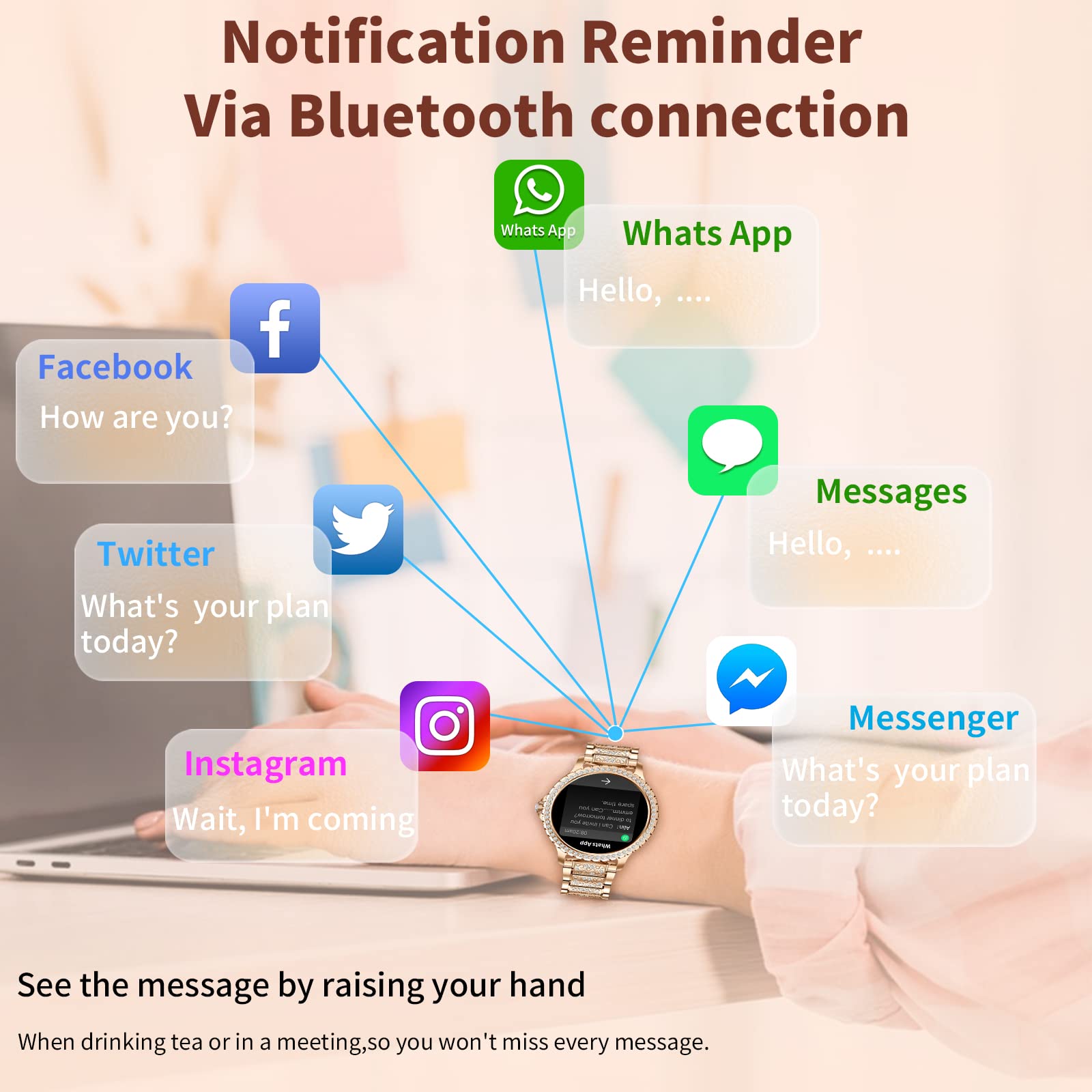 Gadixy Smart Watches For Women (Answer/Make Call),Fitness Tracker Smartwatch For Android Ios,1.32'' Hd Touch Screen With Heart R