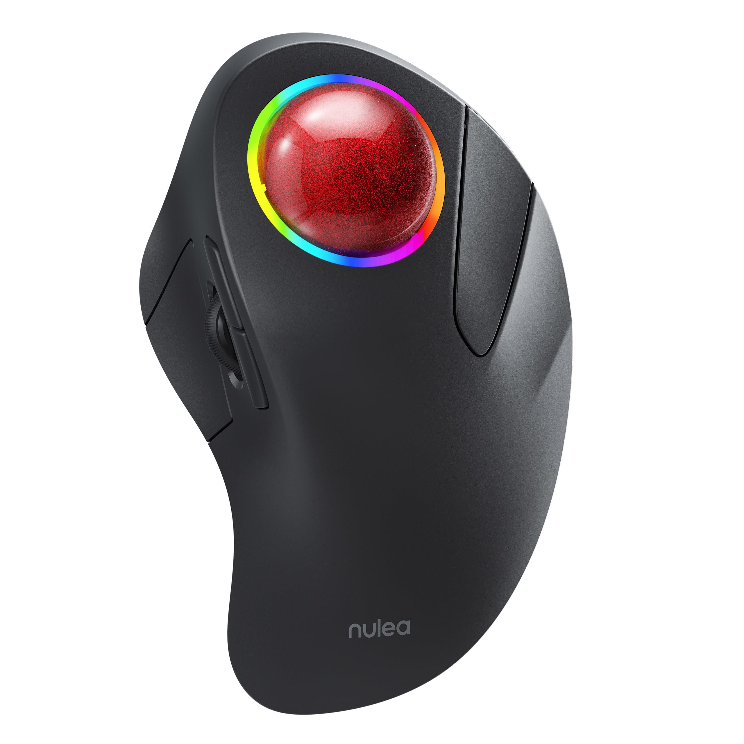 Nulea M505B Wireless Trackball Mouse, Rechargeable Ergonomic Rgb Rollerball Mouse, Easy Index Finger Control With 5 Adjustable D