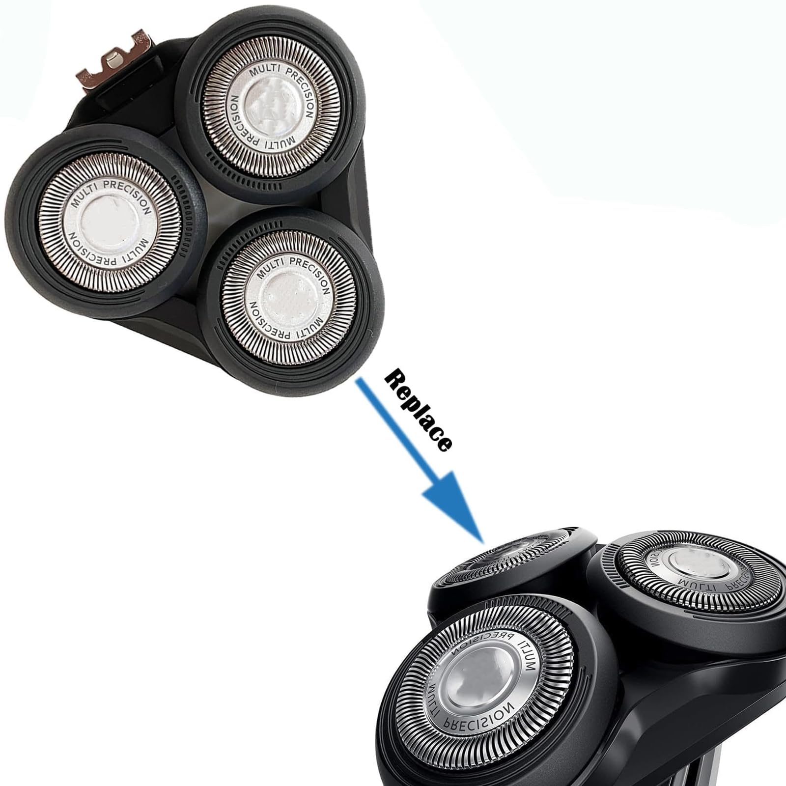 Suleto Sh50 Replacement Heads Whole Head Compatible With Phillip Shaver Series 5000 (S5Xxx), S5Xxx, Pt8Xx, Pt7Xx, 3 Count Sh50 R